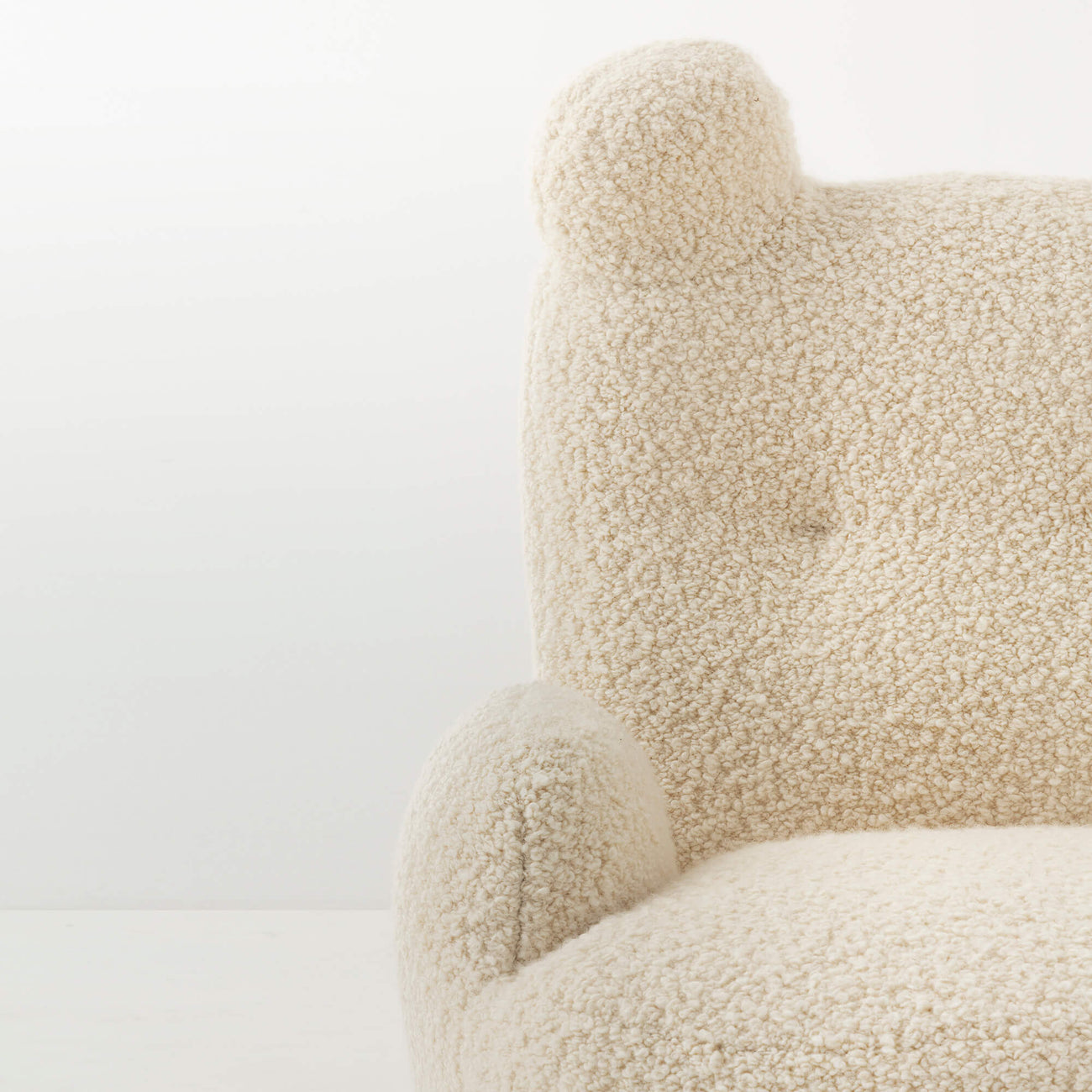Cream Bunny Ear sheepskin Kids Lounge Chair