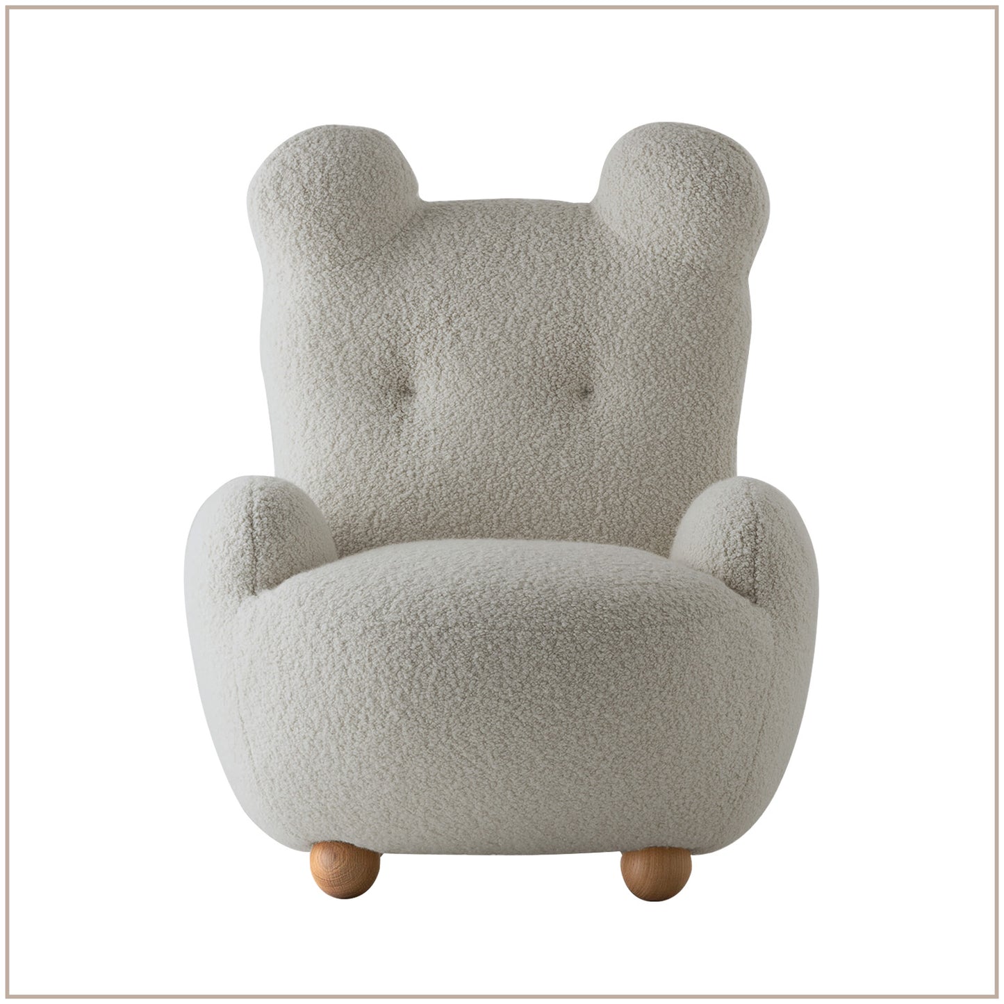 Cream Bunny Ear Sheepskin Kids Lounge Chair | Nestroots