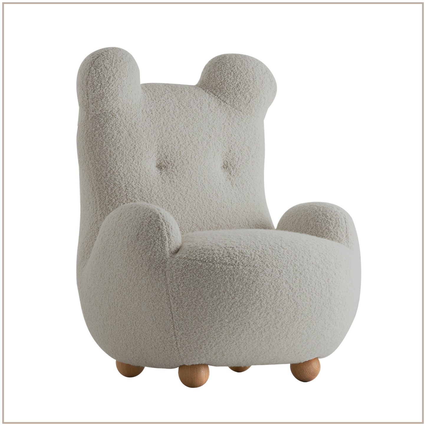 Cream Bunny Ear Sheepskin Kids Lounge Chair | Nestroots