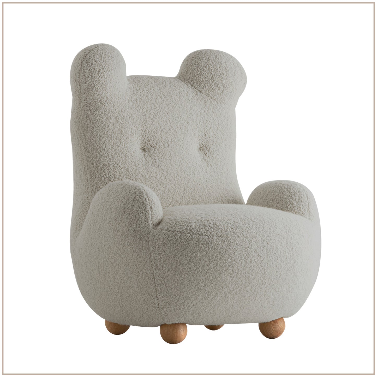 Cream Bunny Ear Sheepskin Kids Lounge Chair | Nestroots