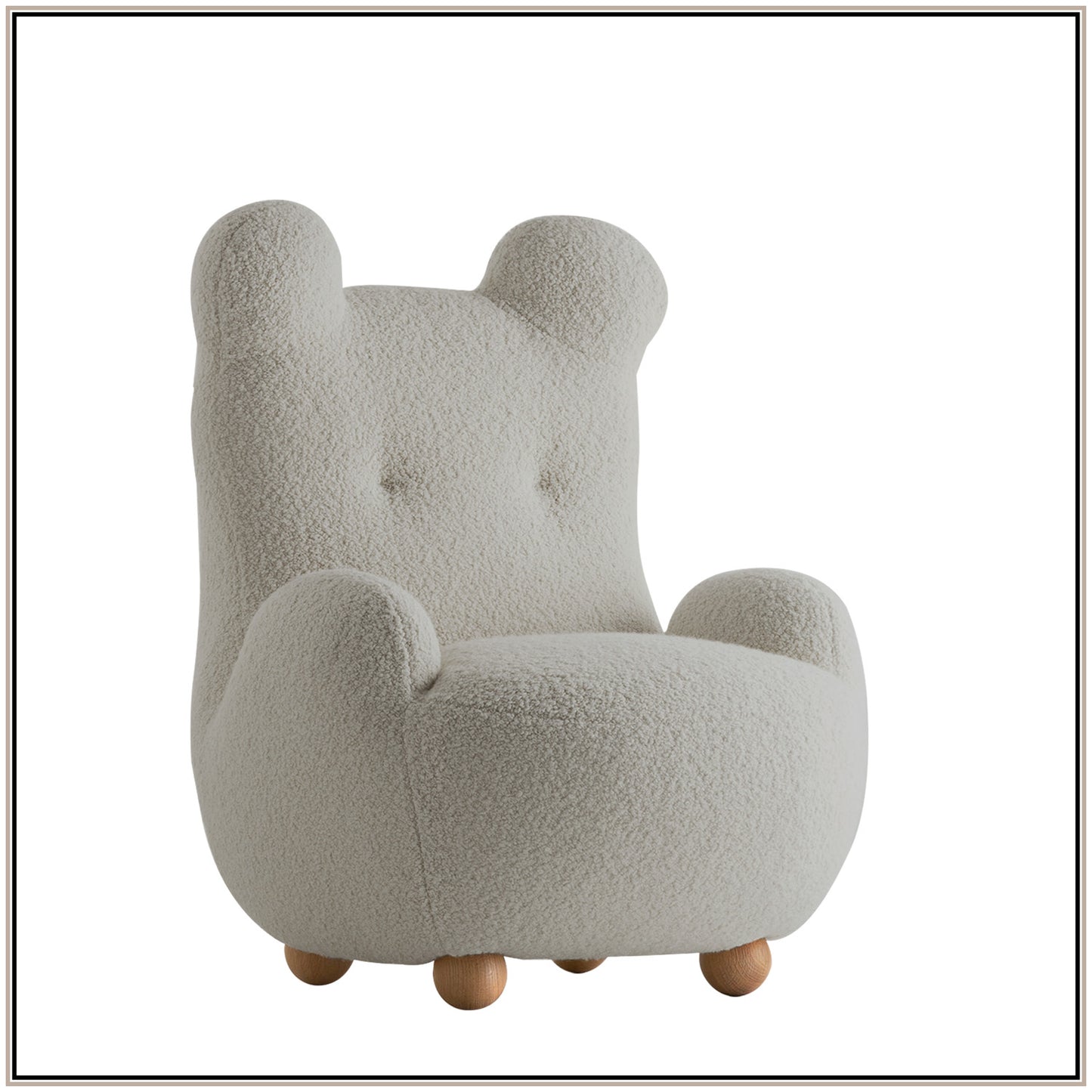 Cream Bunny Ear Sheepskin Kids Lounge Chair | Nestroots