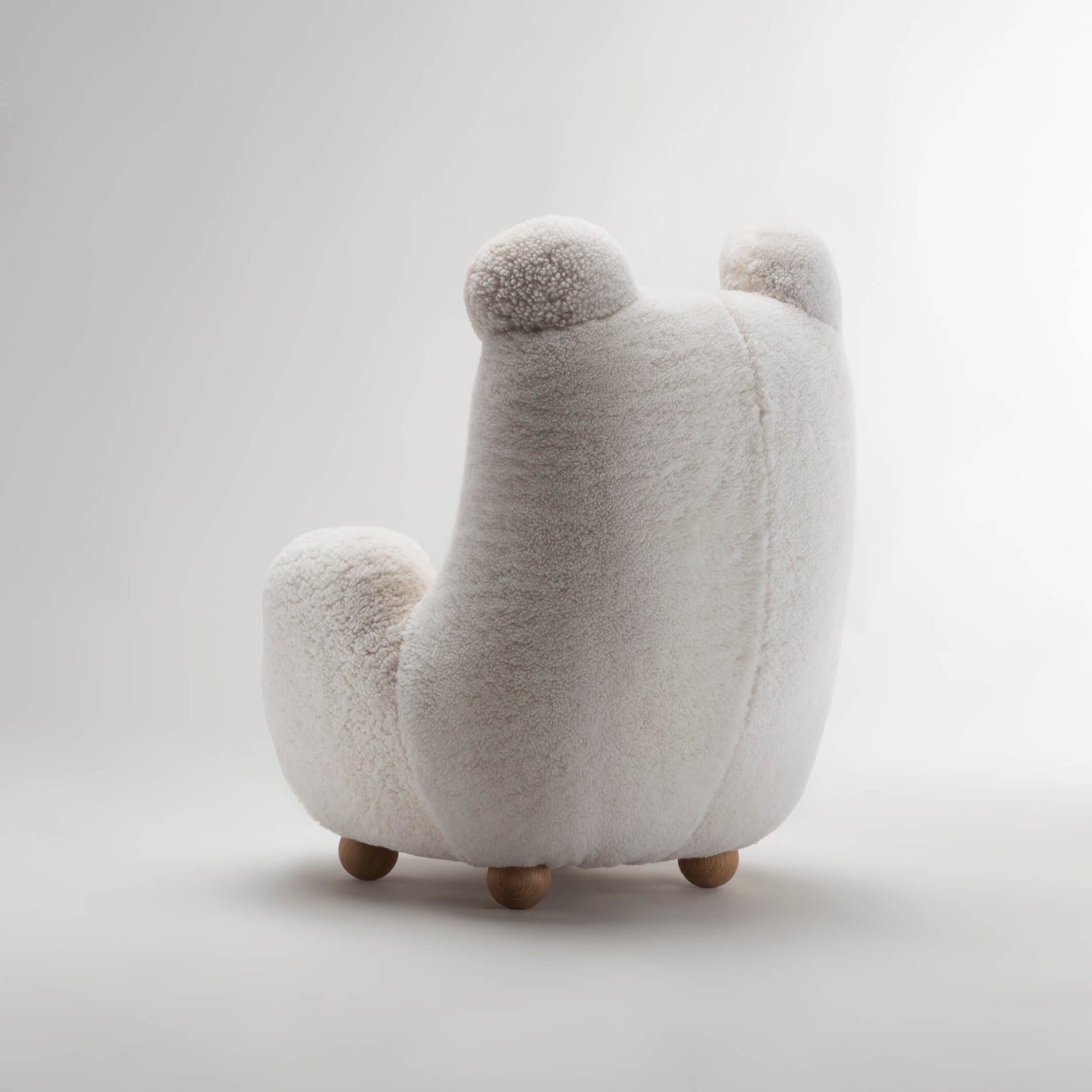 Snow White Bunny Ear sheepskin Kids Lounge Chair