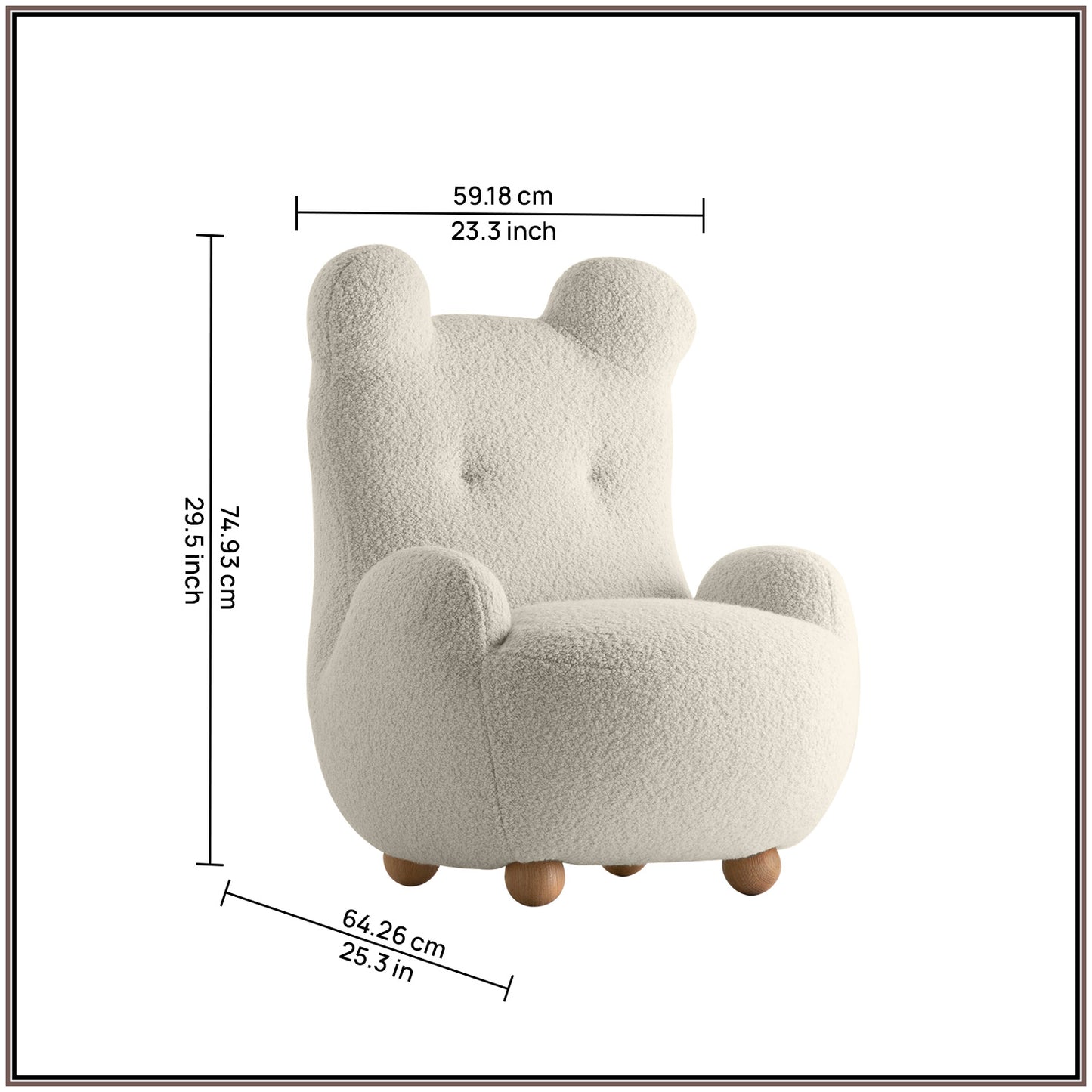Snow White Bunny Ear Sheepskin Kids Lounge Chair | Nestroots