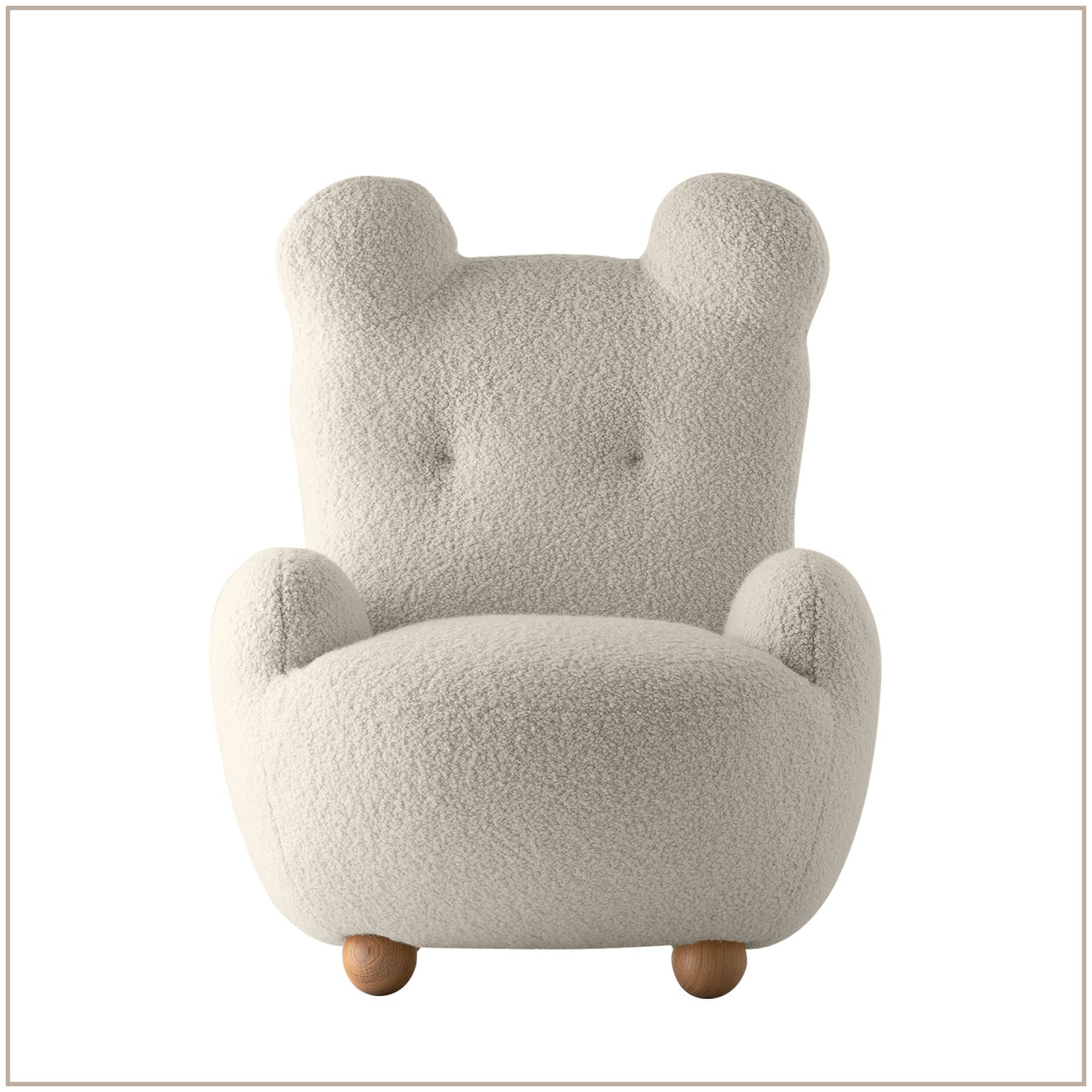 Snow White Bunny Ear Sheepskin Kids Lounge Chair | Nestroots