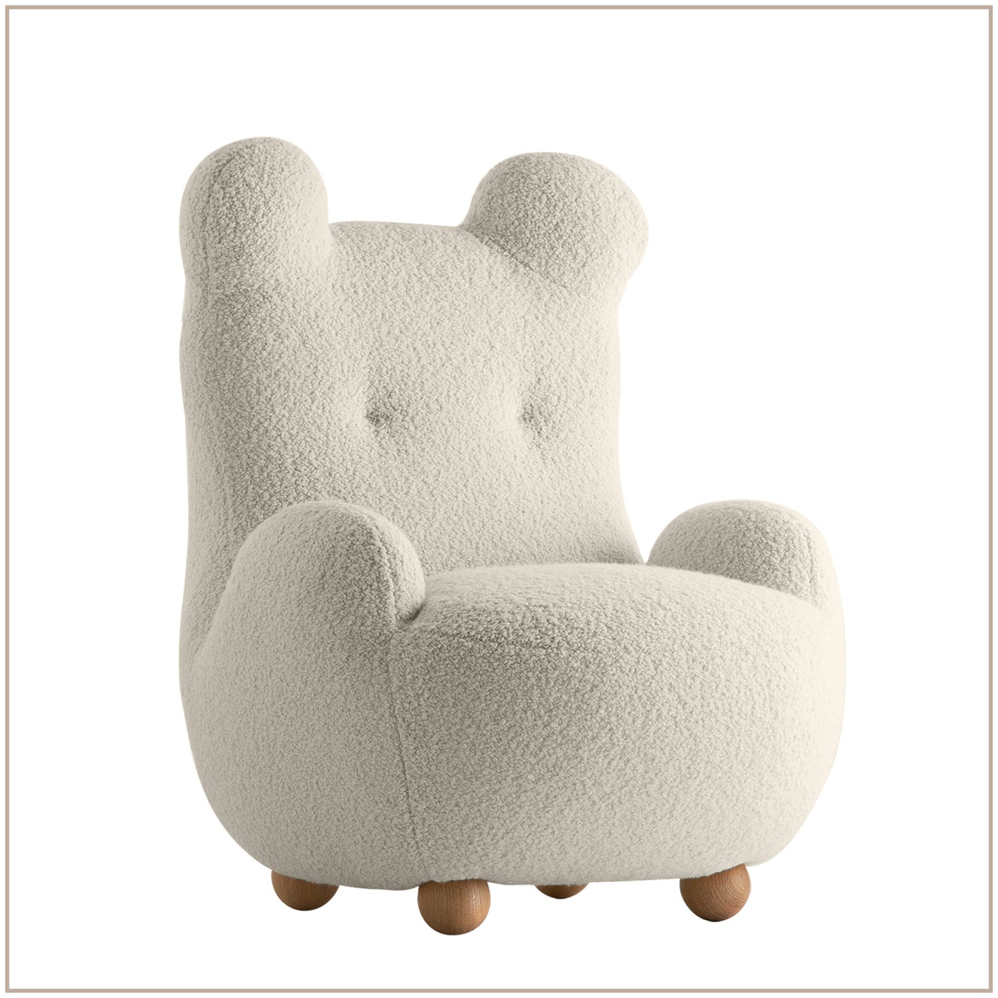Snow White Bunny Ear Sheepskin Kids Lounge Chair | Nestroots