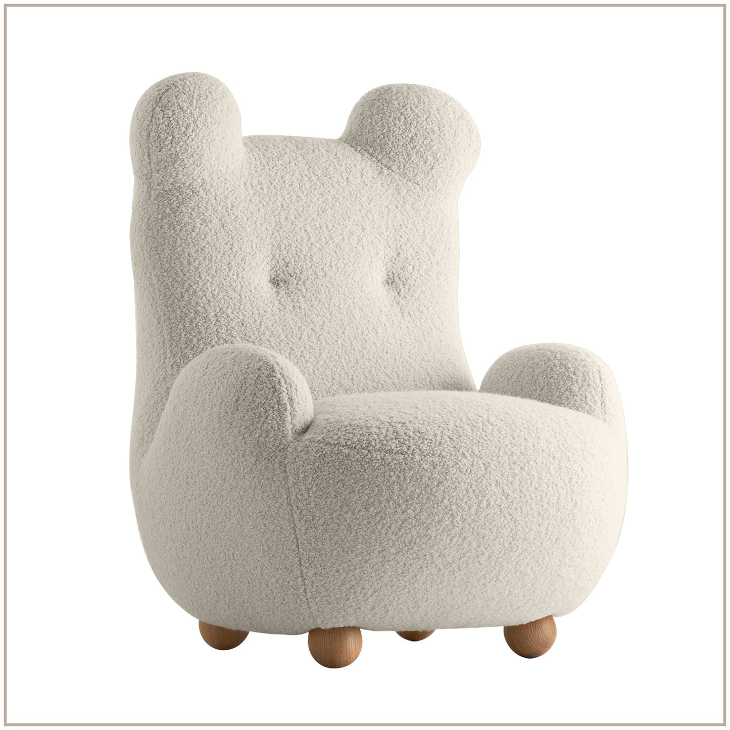 Snow White Bunny Ear Sheepskin Kids Lounge Chair | Nestroots