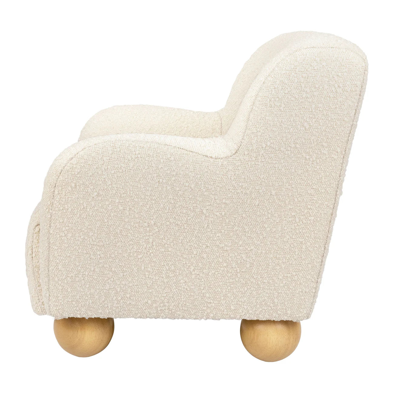 Vanilla Plush Boucle Kids Lounge Chair