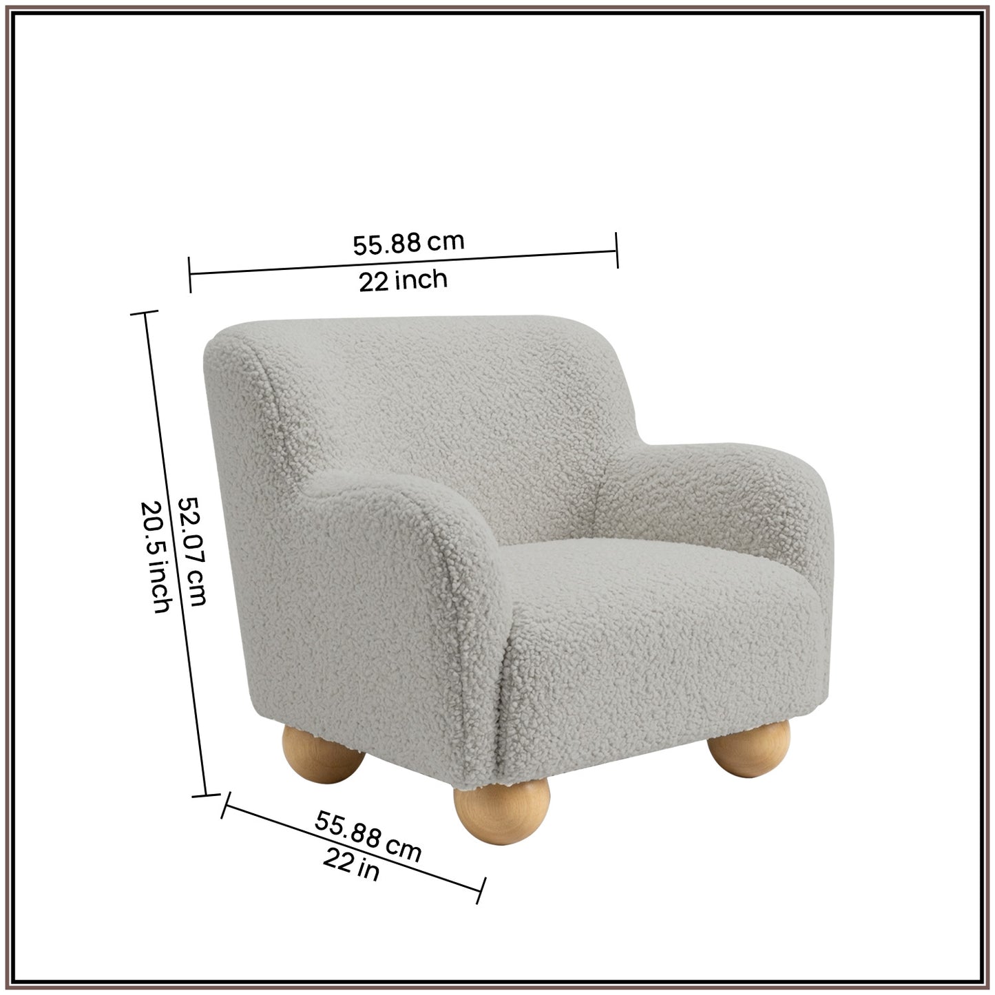 Vanilla Plush Boucle Kids Lounge Chair | Nestroots