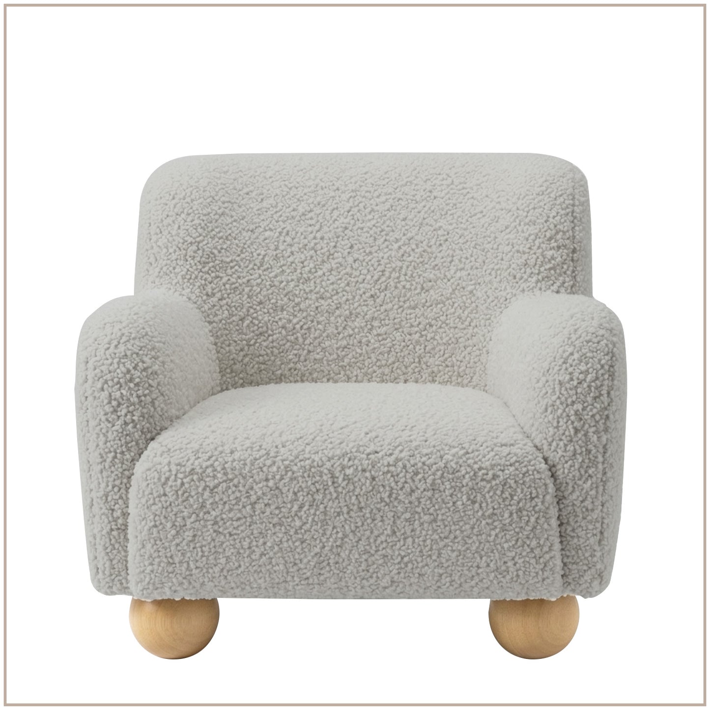 Vanilla Plush Boucle Kids Lounge Chair | Nestroots
