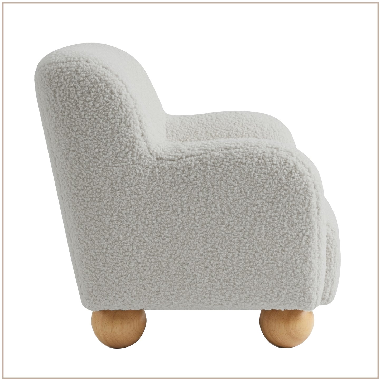 Vanilla Plush Boucle Kids Lounge Chair | Nestroots