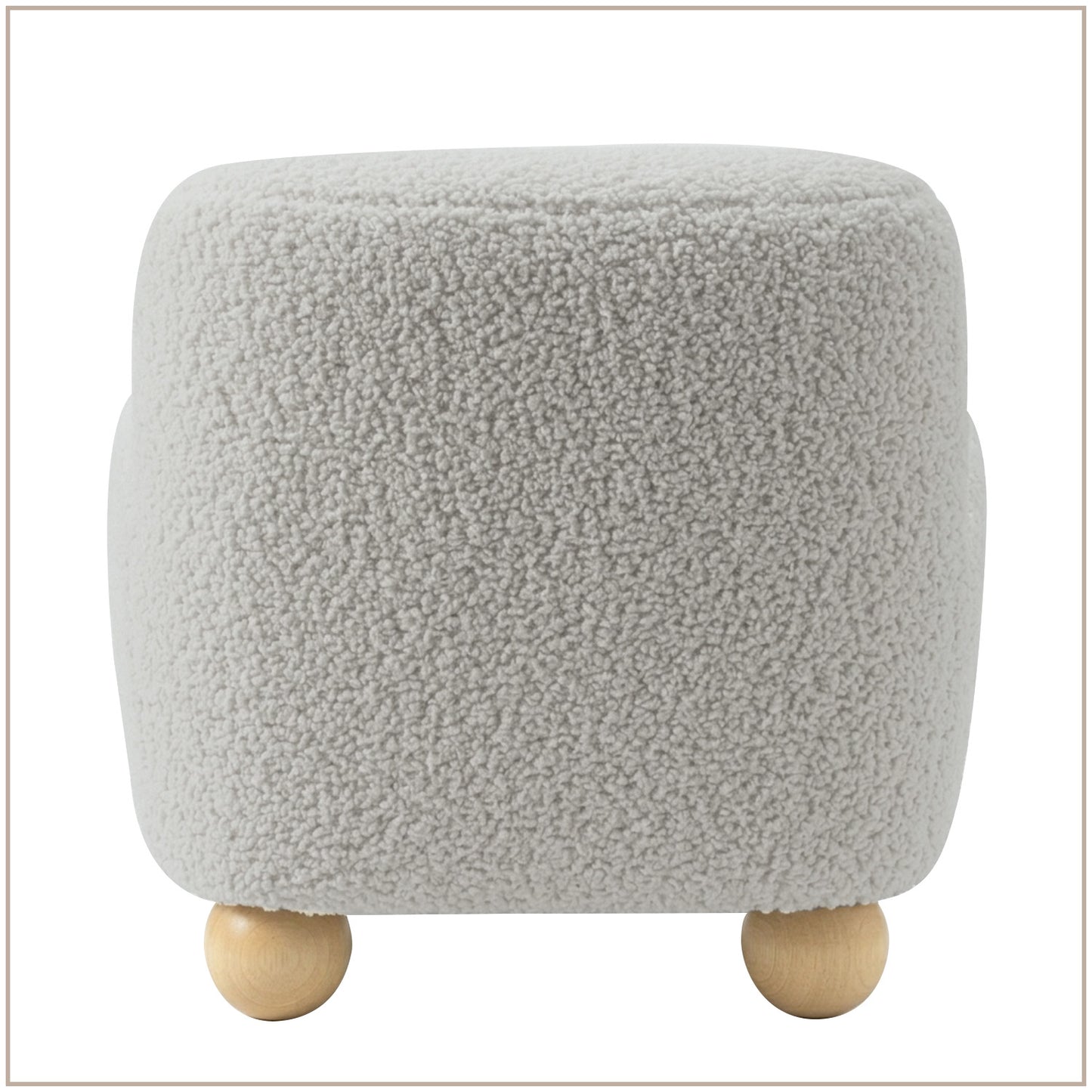 Vanilla Plush Boucle Kids Lounge Chair | Nestroots