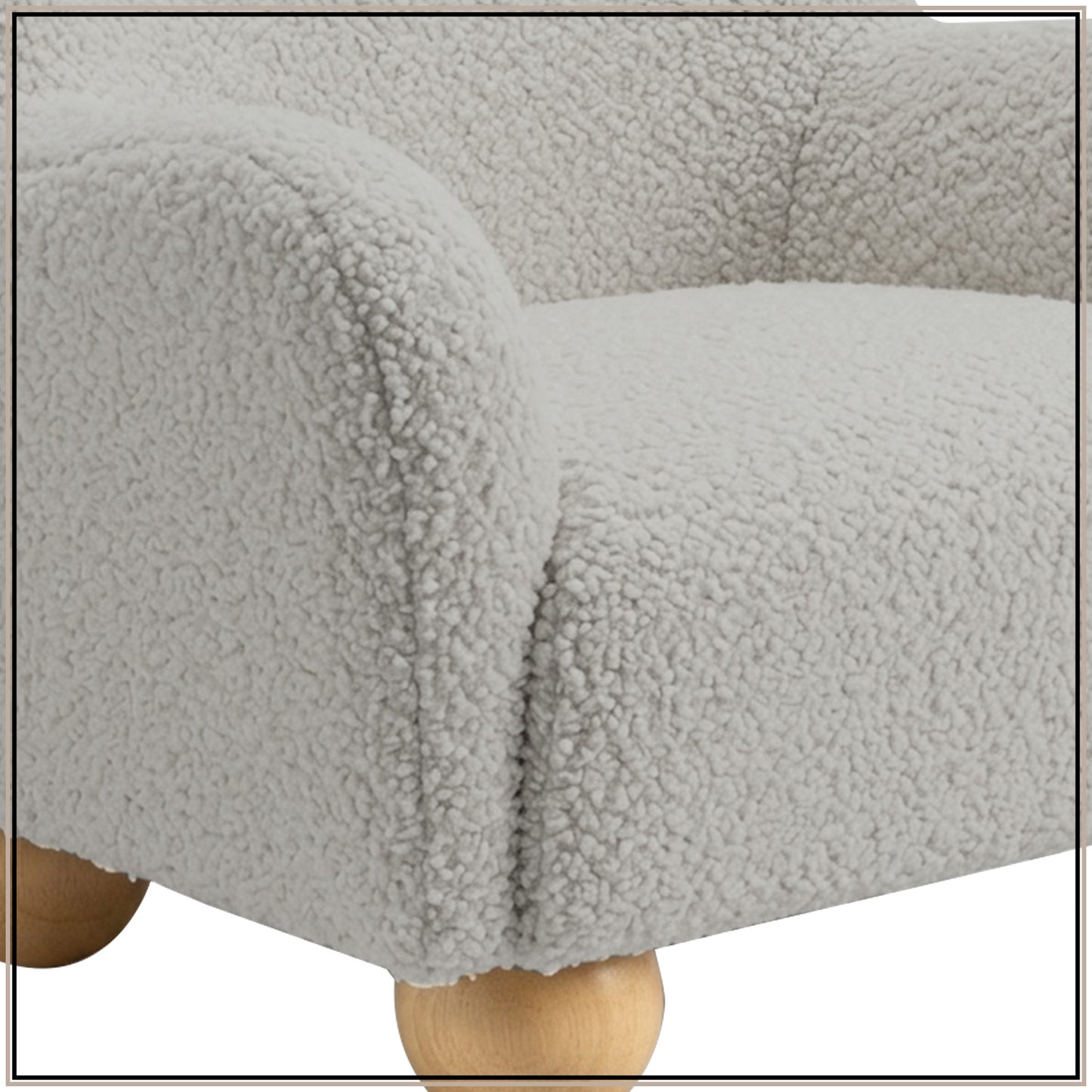 Vanilla Plush Boucle Kids Lounge Chair | Nestroots