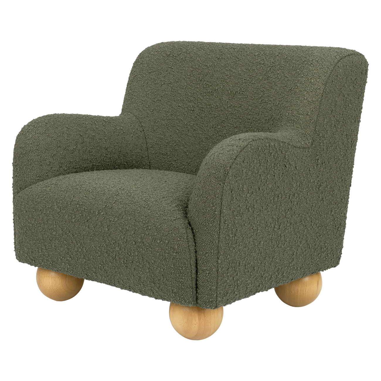 Olive Plush Boucle Kids Lounge Chair