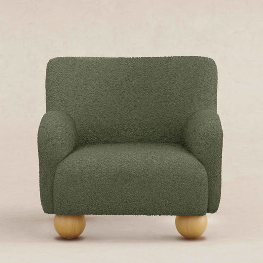 Olive Plush Boucle Kids Lounge Chair