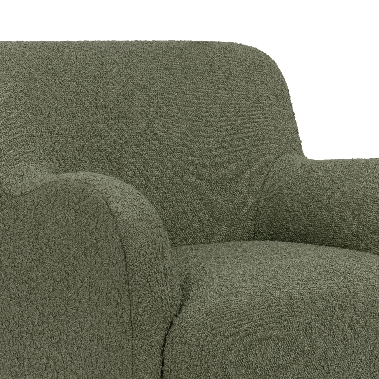 Olive Plush Boucle Kids Lounge Chair