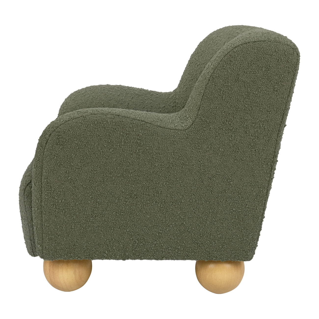 Olive Plush Boucle Kids Lounge Chair