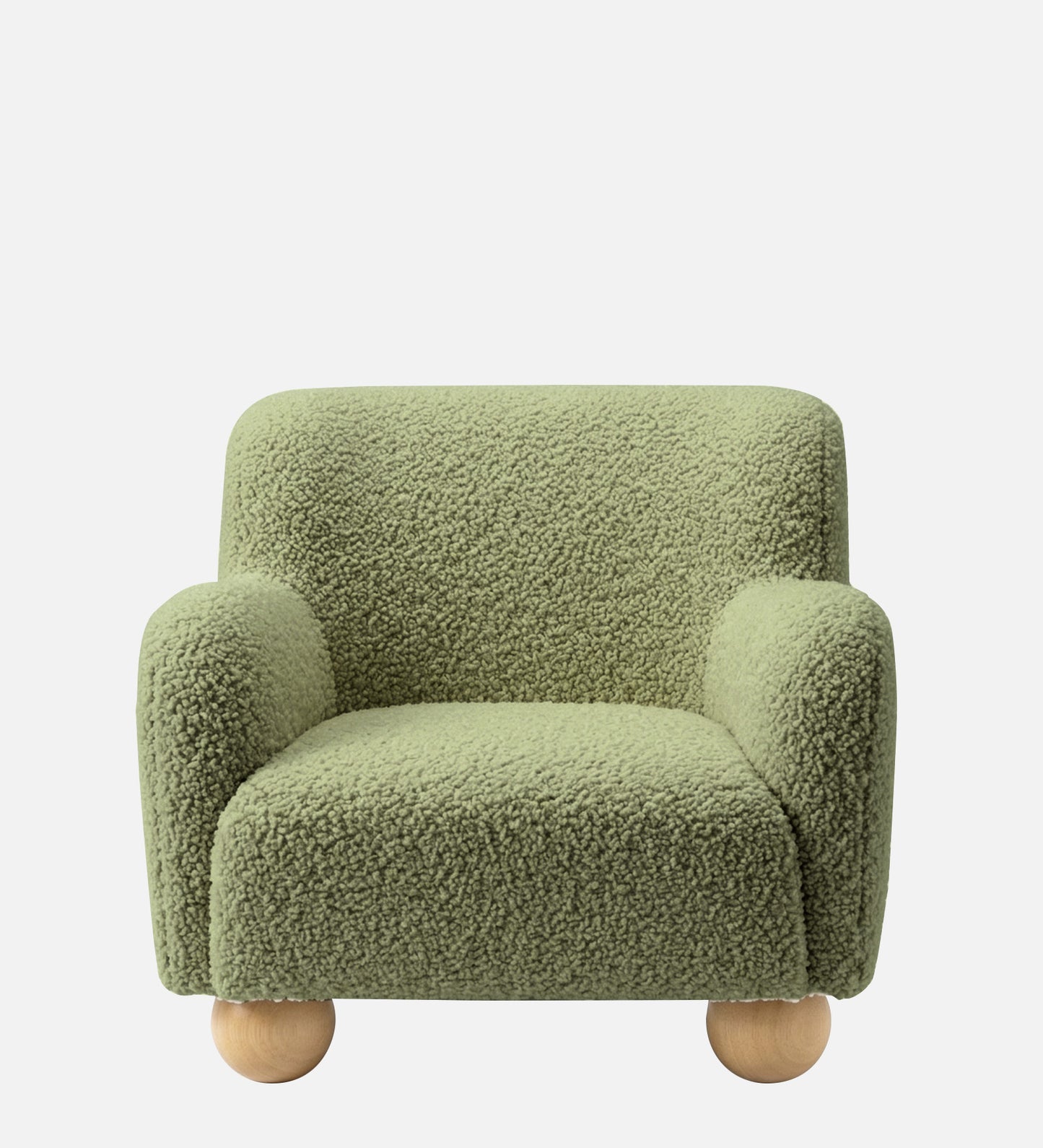 Olive Plush Boucle Kids Lounge Chair | Nestroots