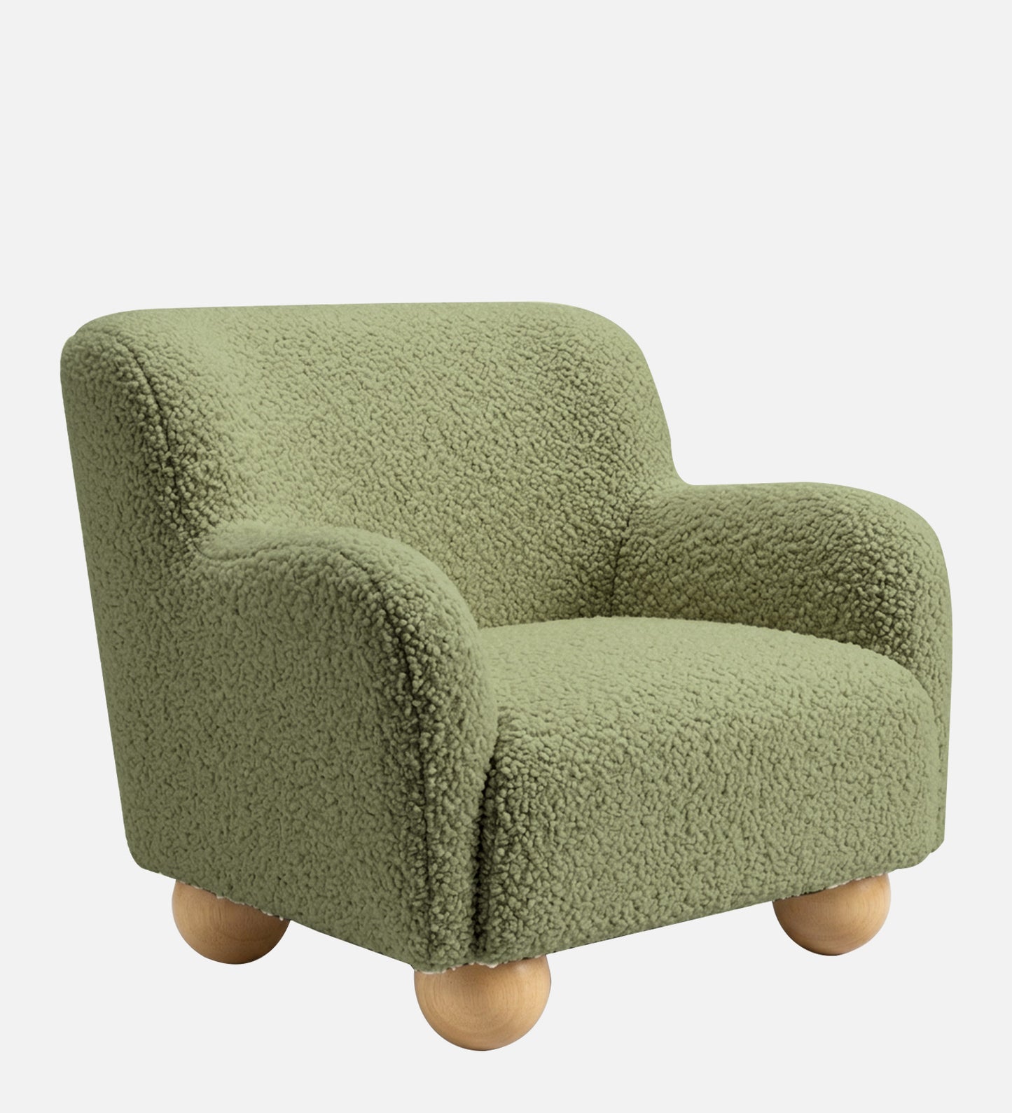 Olive Plush Boucle Kids Lounge Chair | Nestroots