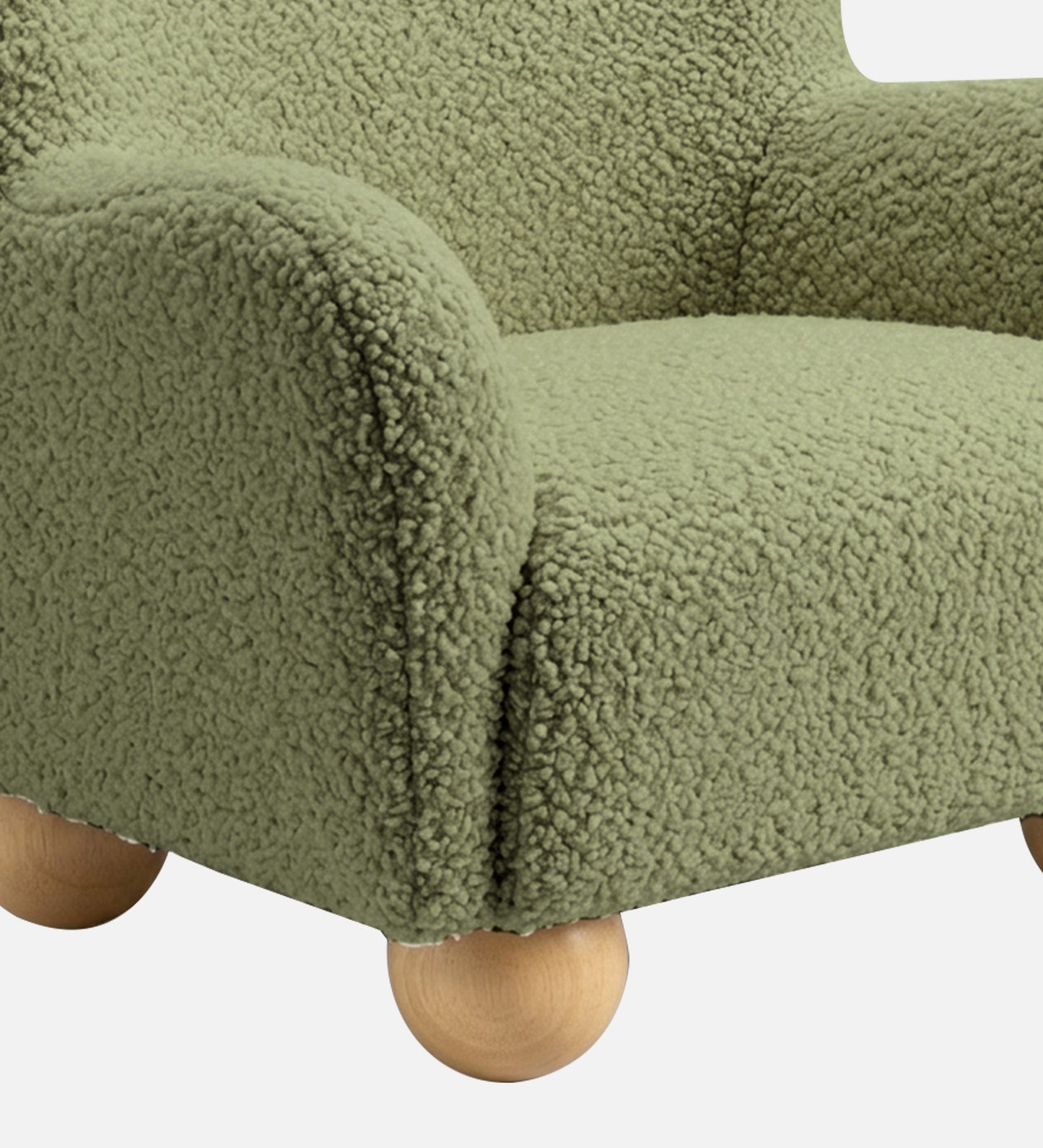 Olive Plush Boucle Kids Lounge Chair | Nestroots