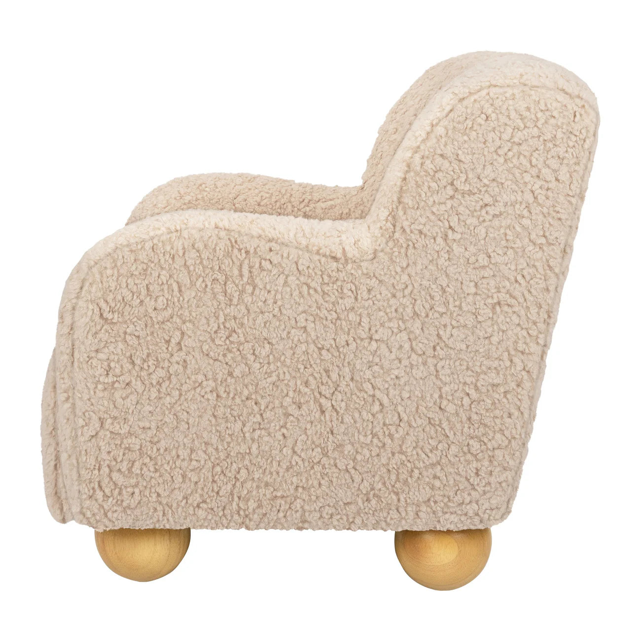 Beige Cozy Boucle Kids Accent Chair