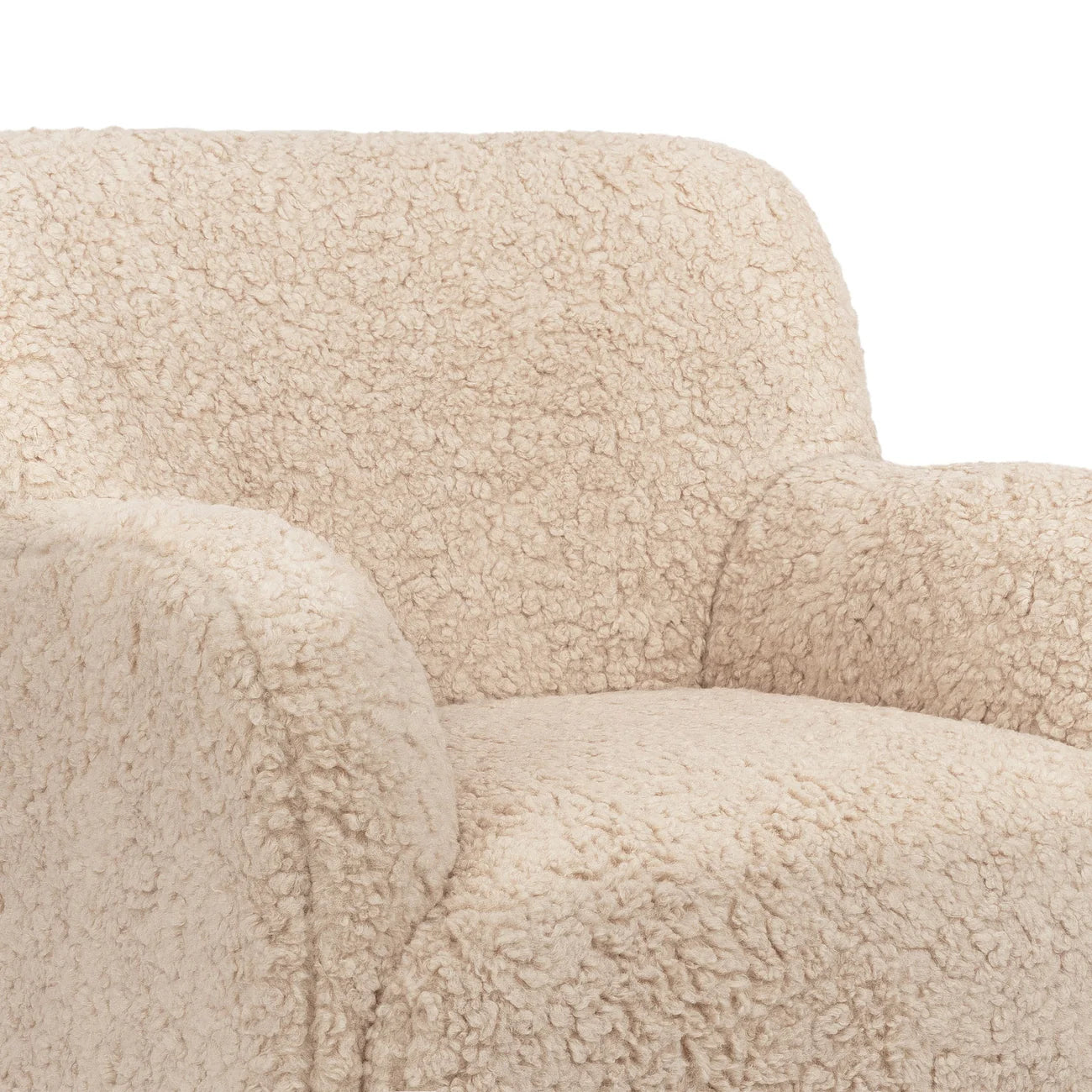 Beige Cozy Boucle Kids Accent Chair