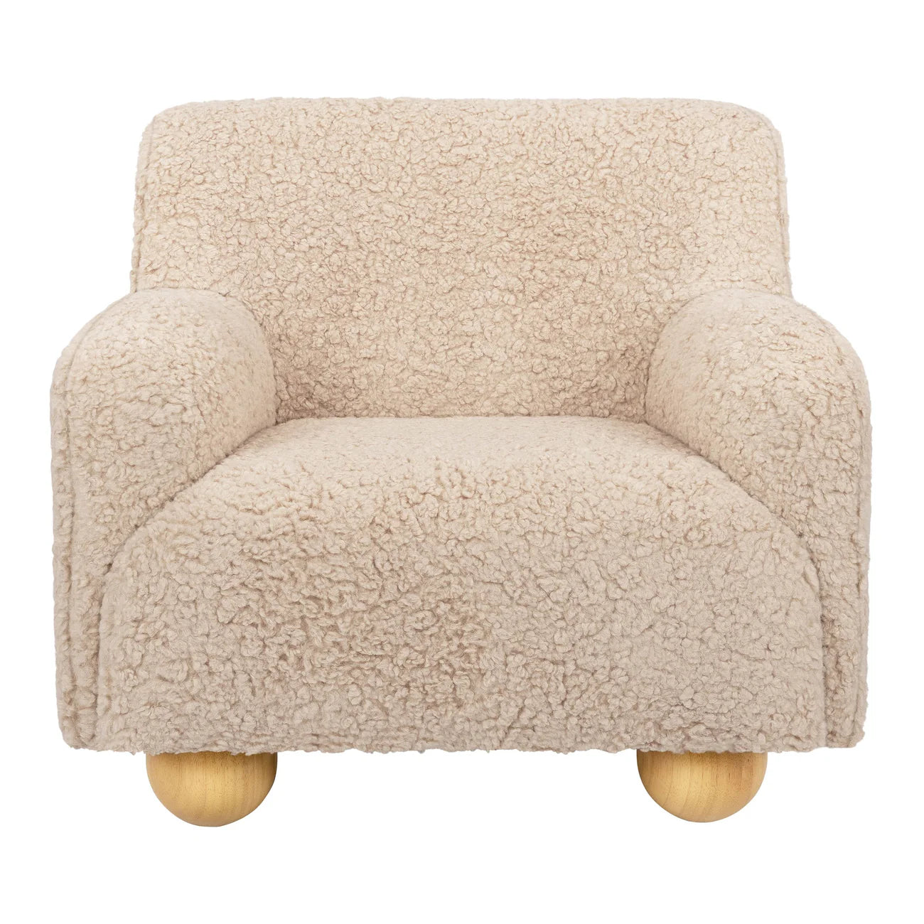 Beige Cozy Boucle Kids Accent Chair