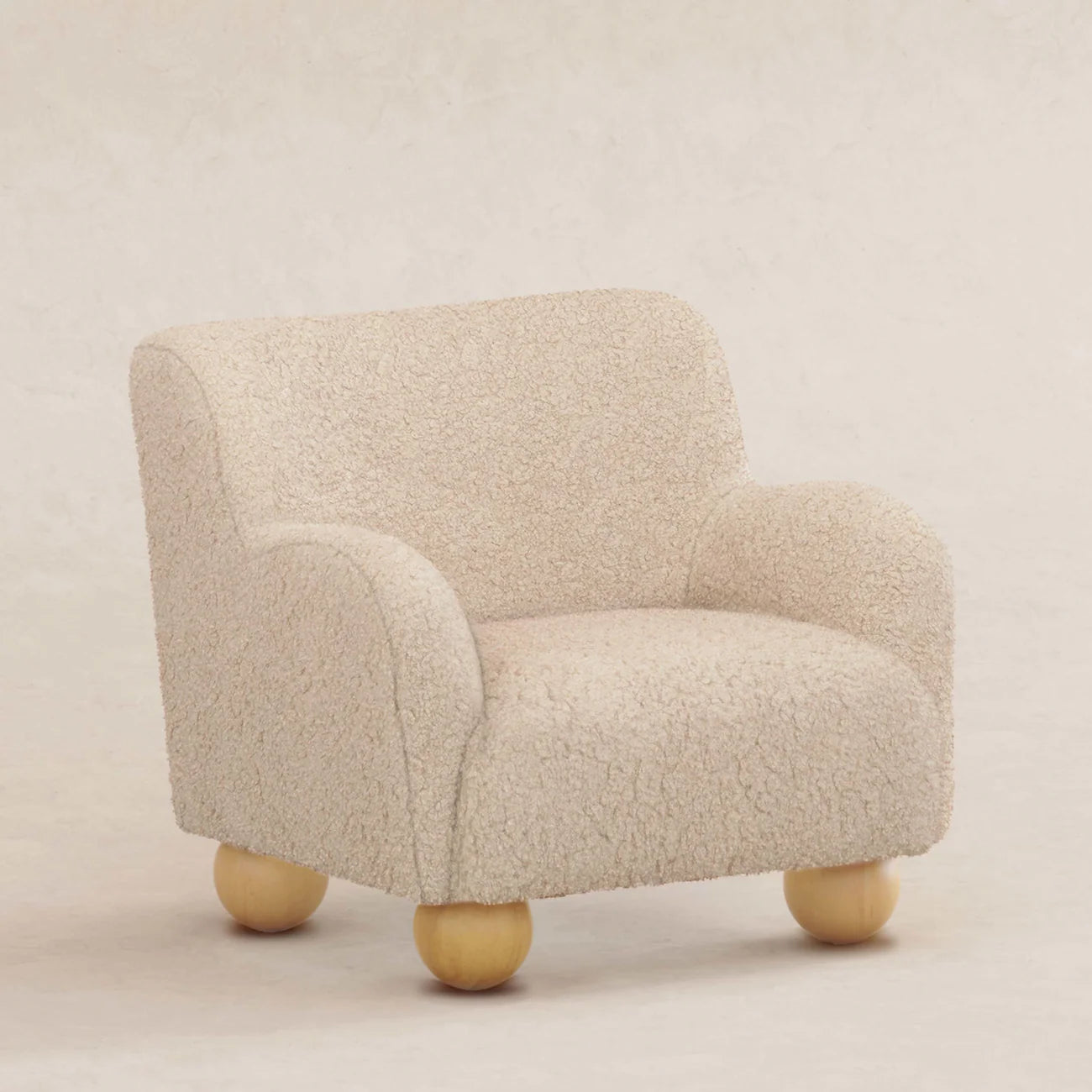 Beige Cozy Boucle Kids Accent Chair
