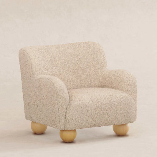 Beige Cozy Boucle Kids Accent Chair