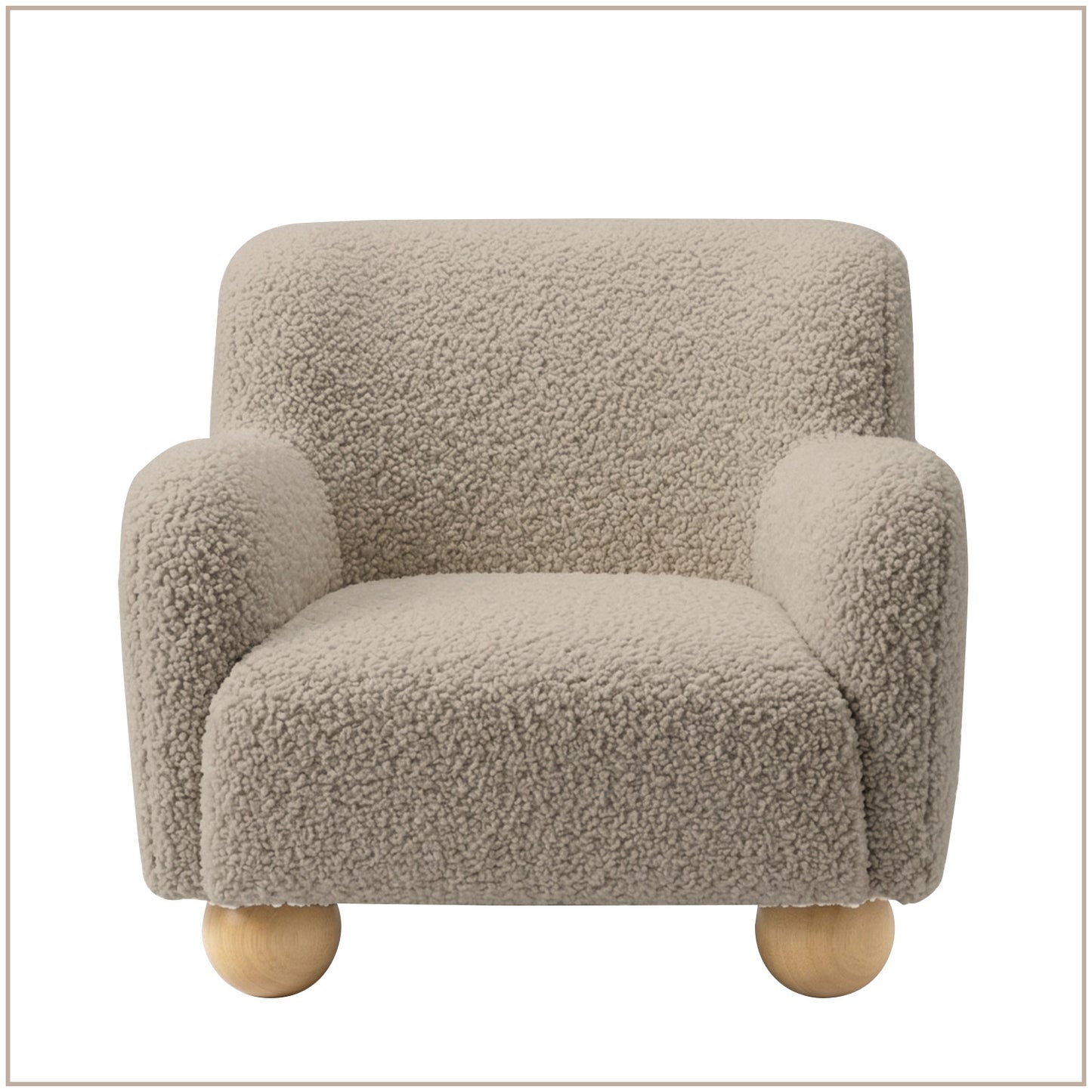 Beige Cozy Boucle Kids Accent Chair | Nestroots