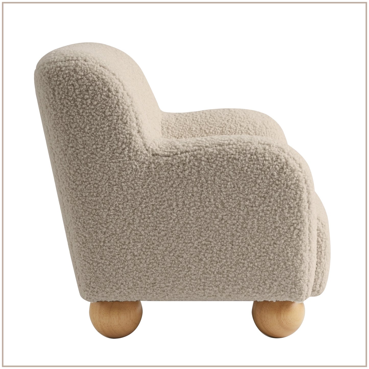 Beige Cozy Boucle Kids Accent Chair | Nestroots