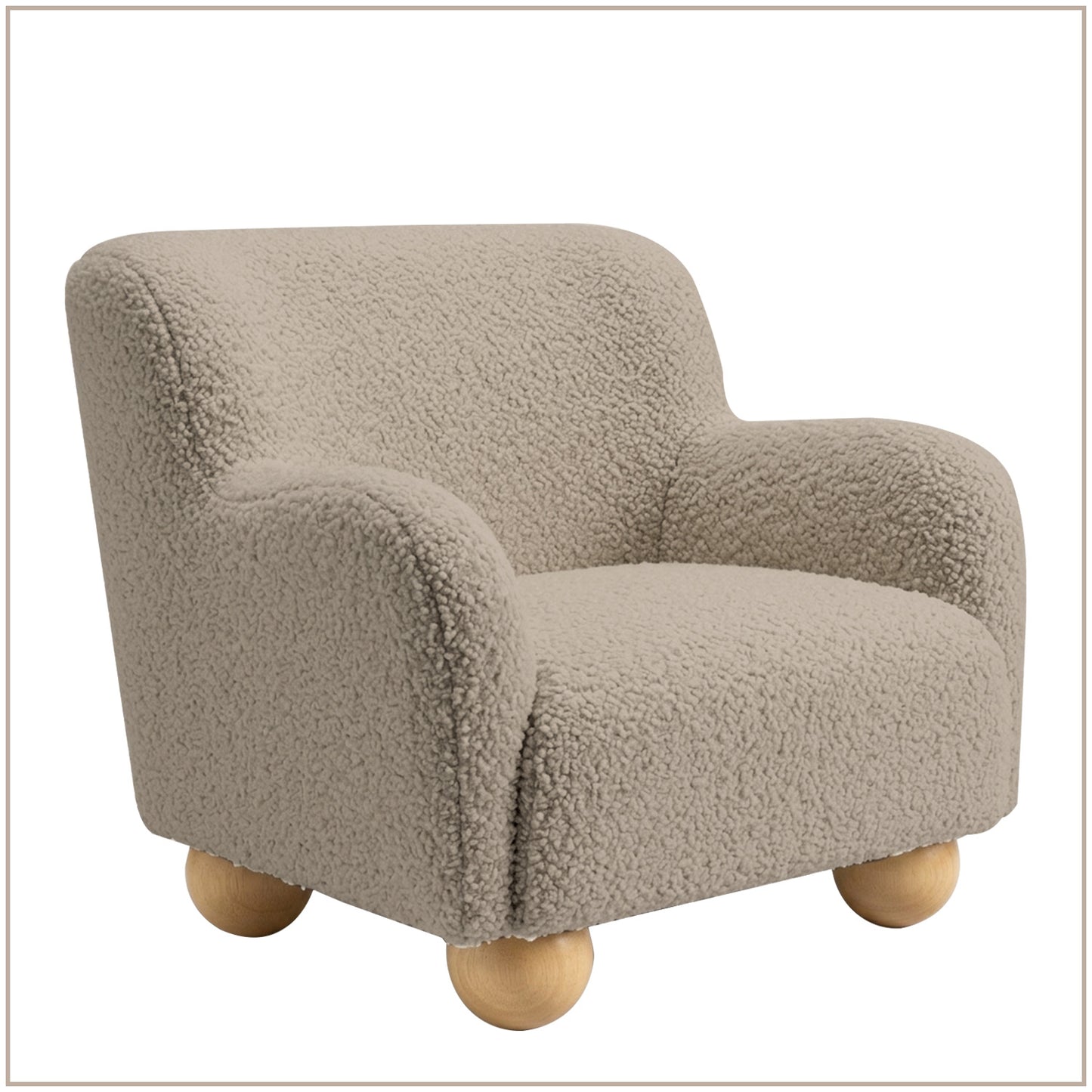 Beige Cozy Boucle Kids Accent Chair | Nestroots