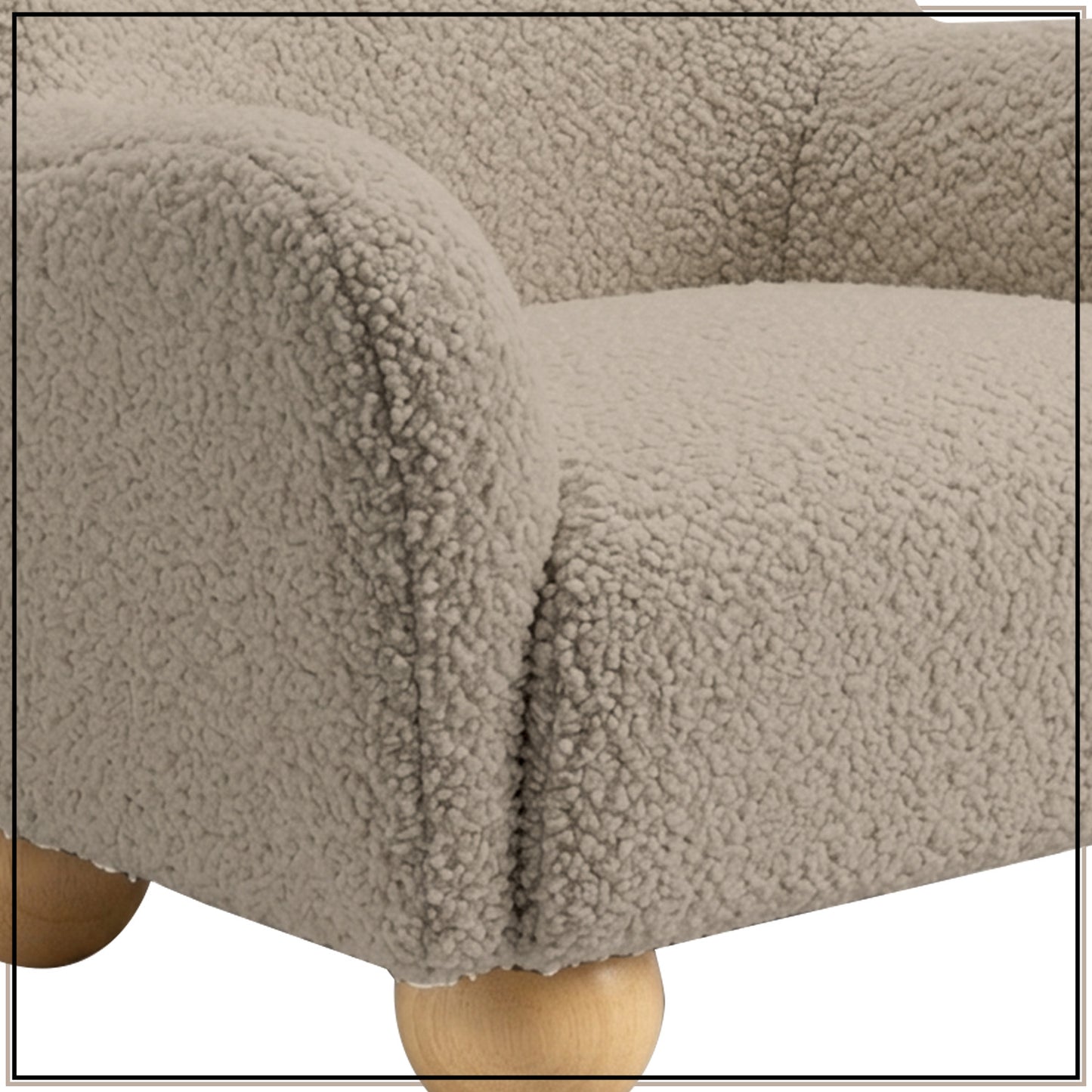 Beige Cozy Boucle Kids Accent Chair | Nestroots