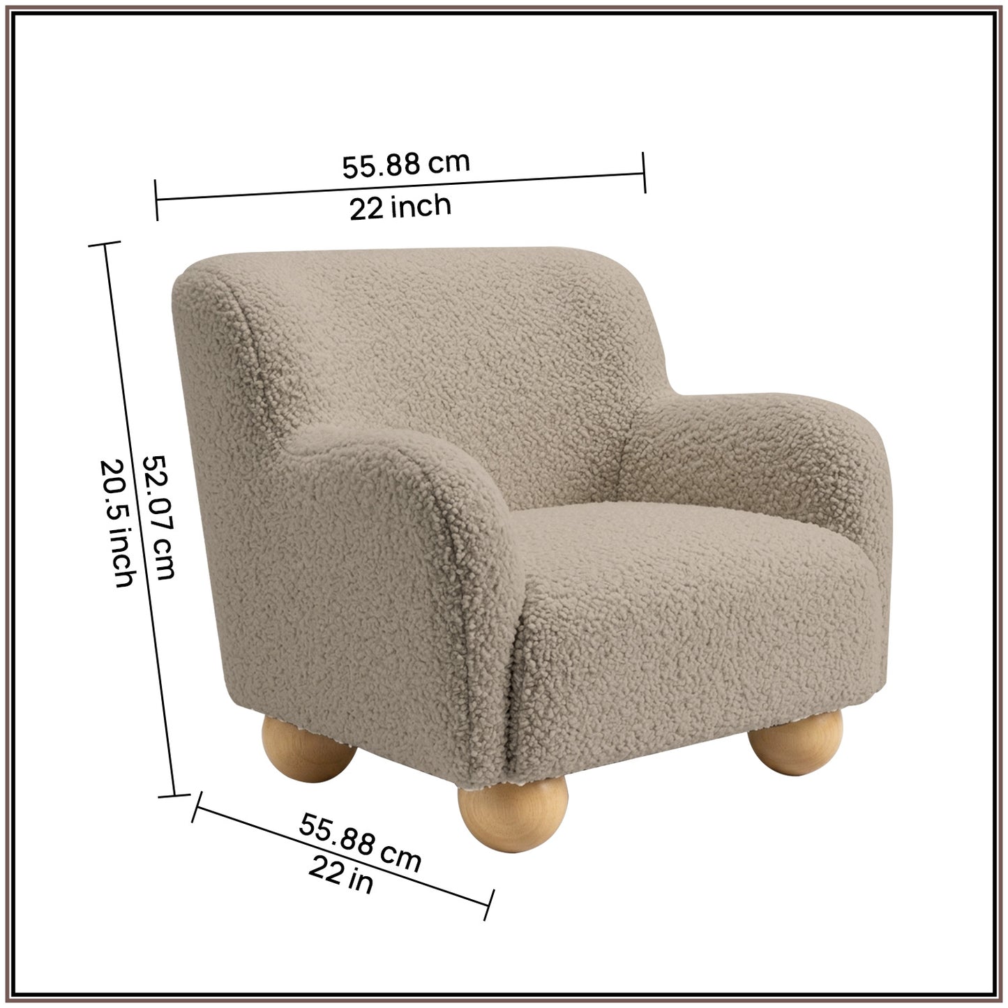 Beige Cozy Boucle Kids Accent Chair | Nestroots