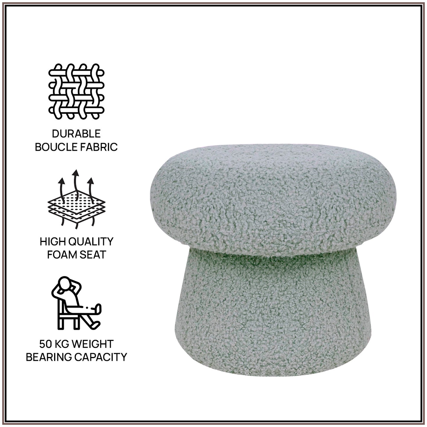 Sage Green Classic Luxe Fabric Kids Lounge Chair | Nestroots