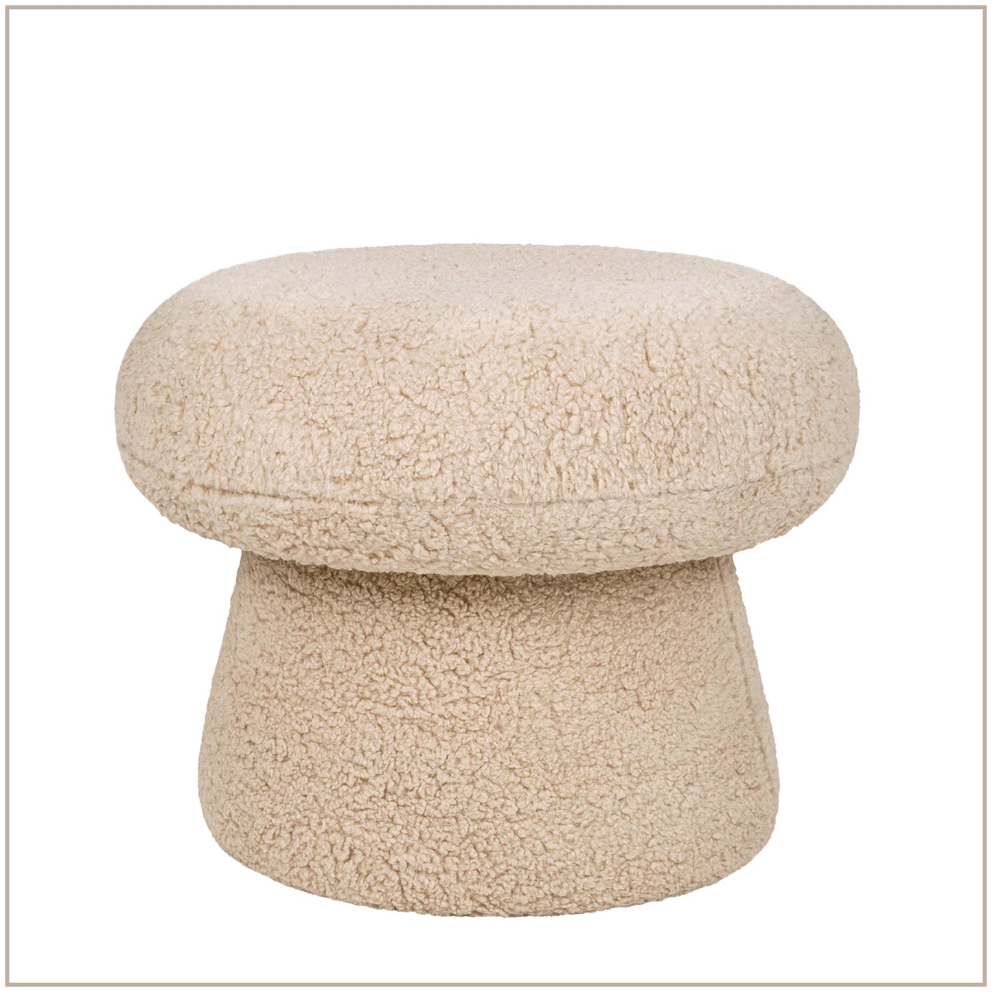 Sand Beige Luxe Fabric Kids Pouffe Stool | Nestroots