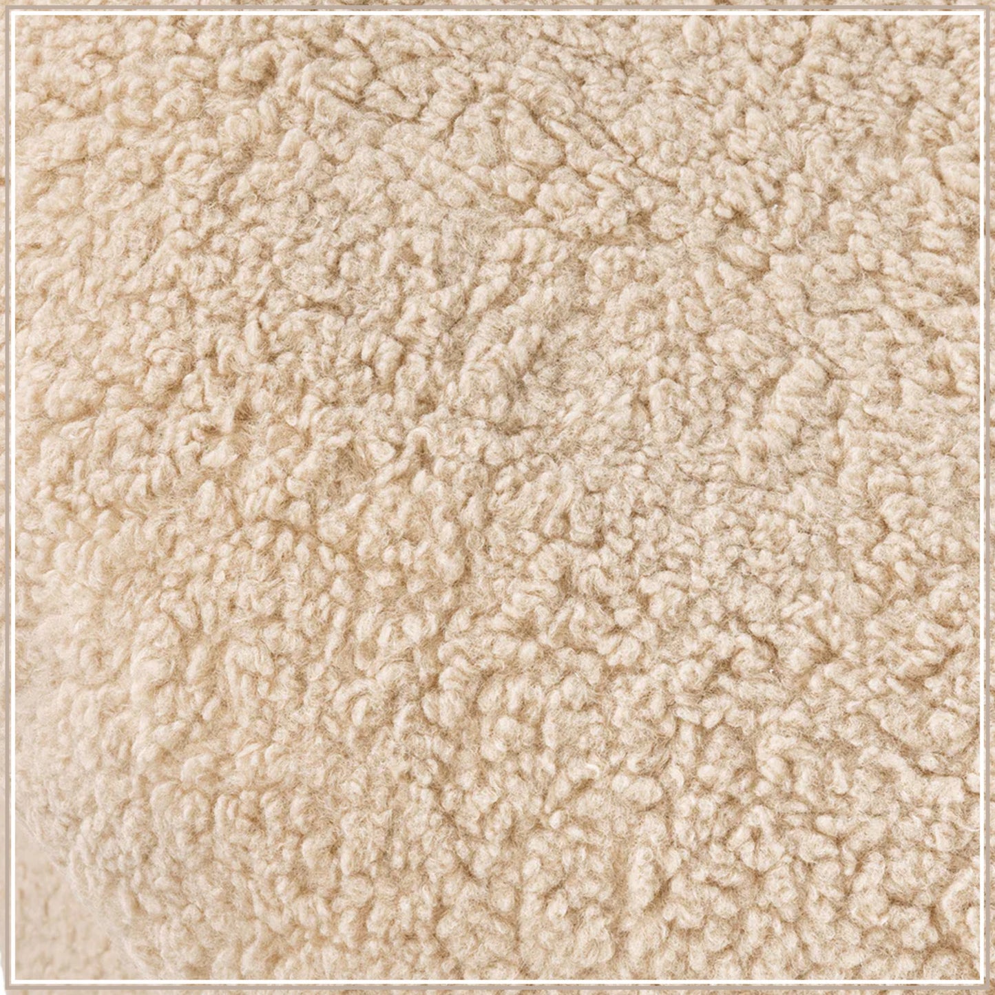 Sand Beige Luxe Fabric Kids Pouffe Stool | Nestroots