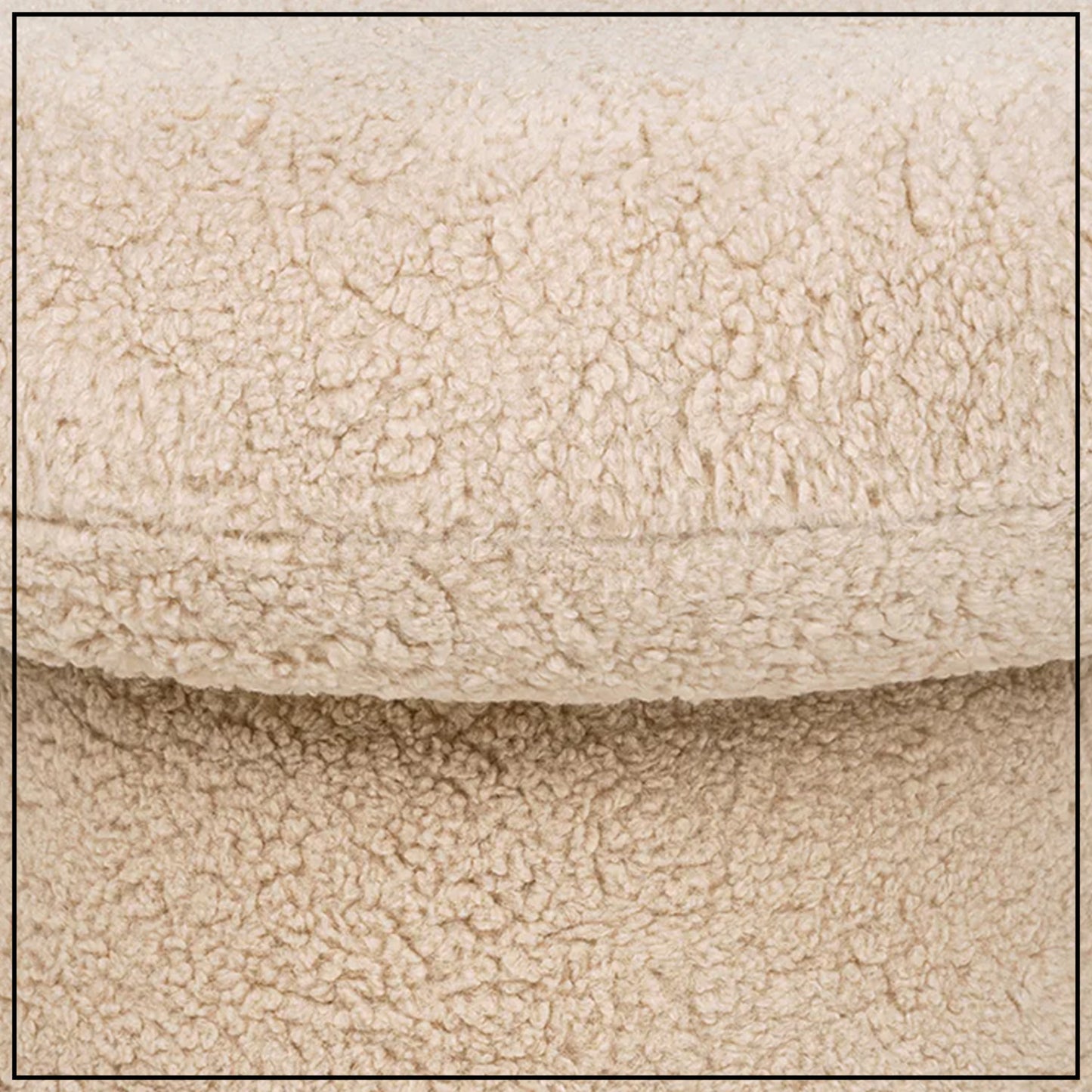 Sand Beige Luxe Fabric Kids Pouffe Stool | Nestroots