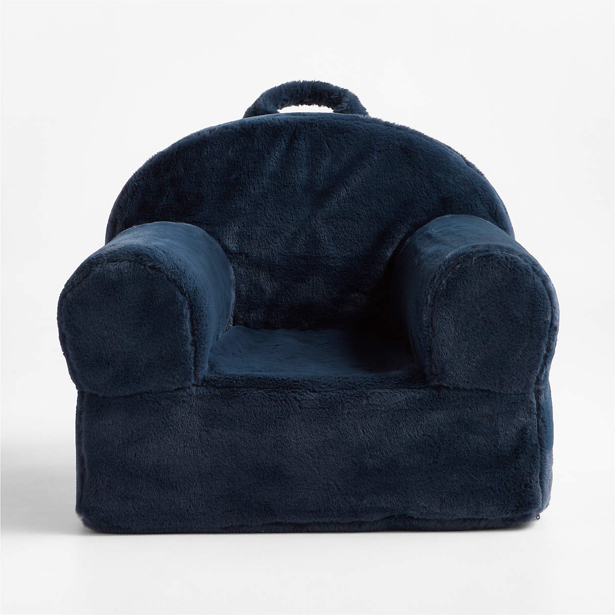 Midnight Navy Plush Faux Fur Kids Lounge Chair