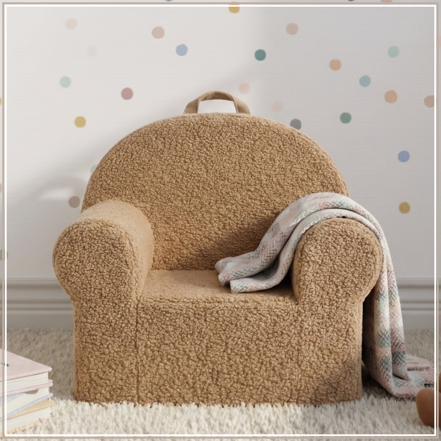 Midnight Navy Plush Faux Fur Kids Lounge Chair | Nestroots