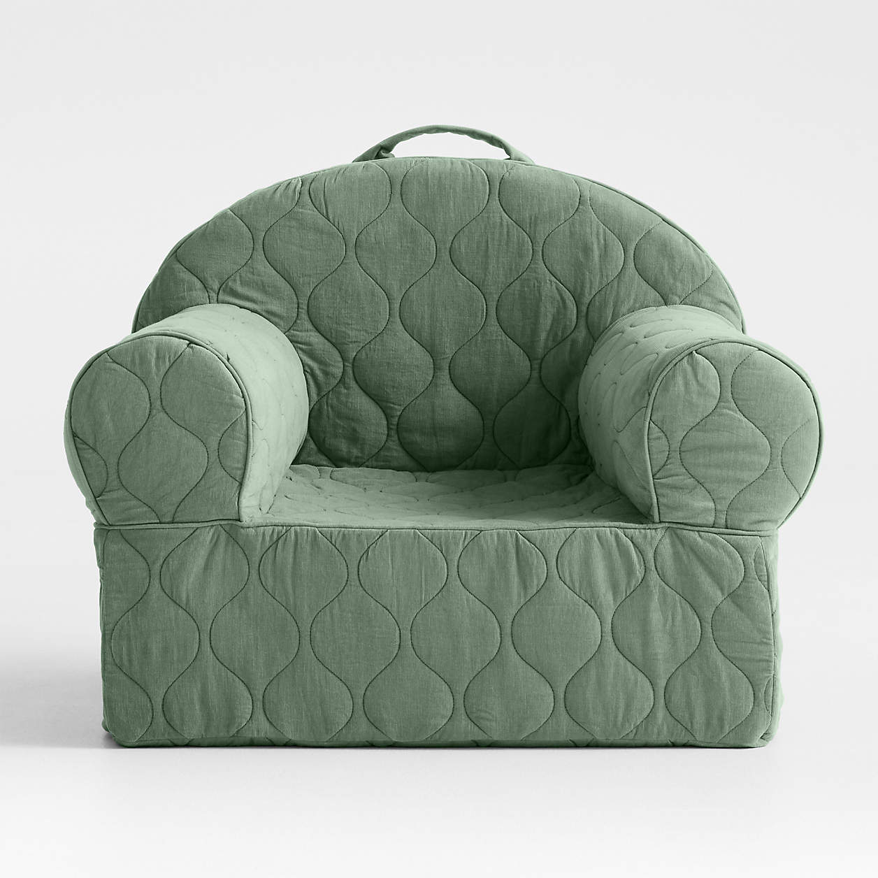 Forest Green Quilted Cotton Quilted Corduroy Kids Lounge Chair