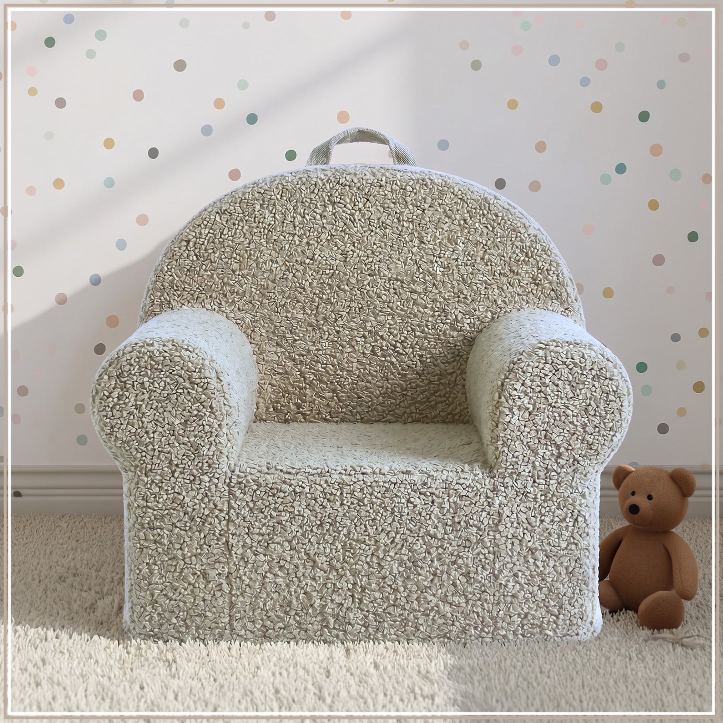 Forest Green Quilted Cotton Quilted Corduroy Kids Lounge Chair | Nestroots