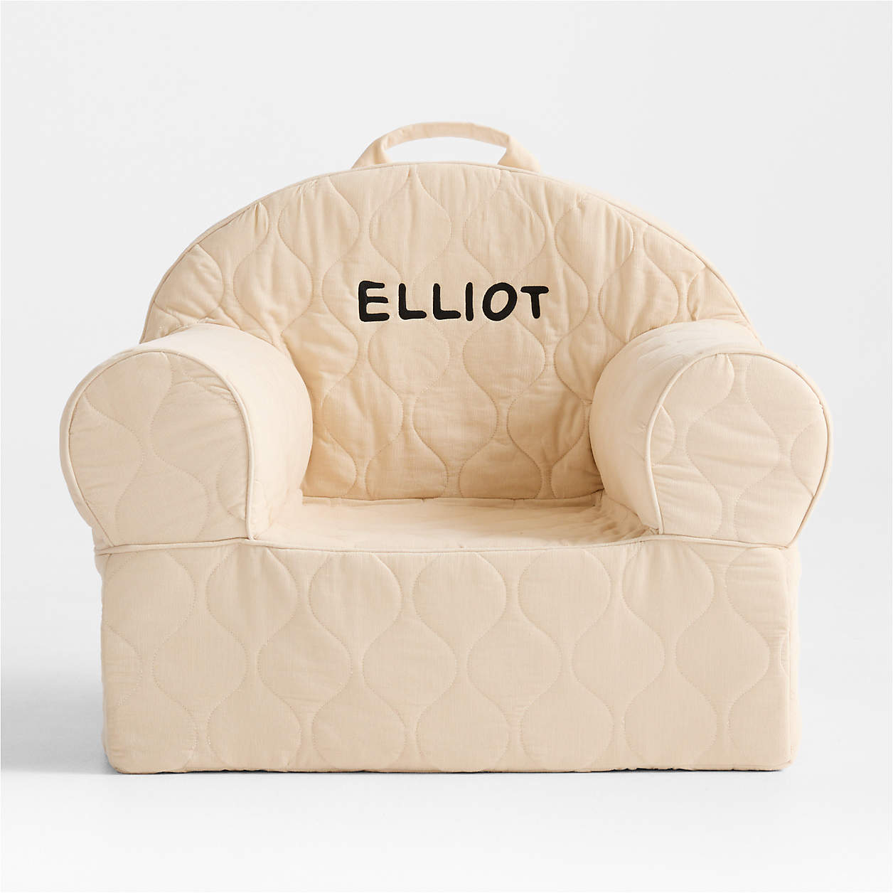 Elliot Cream Cotton Quilted Corduroy Kids Lounge Chair