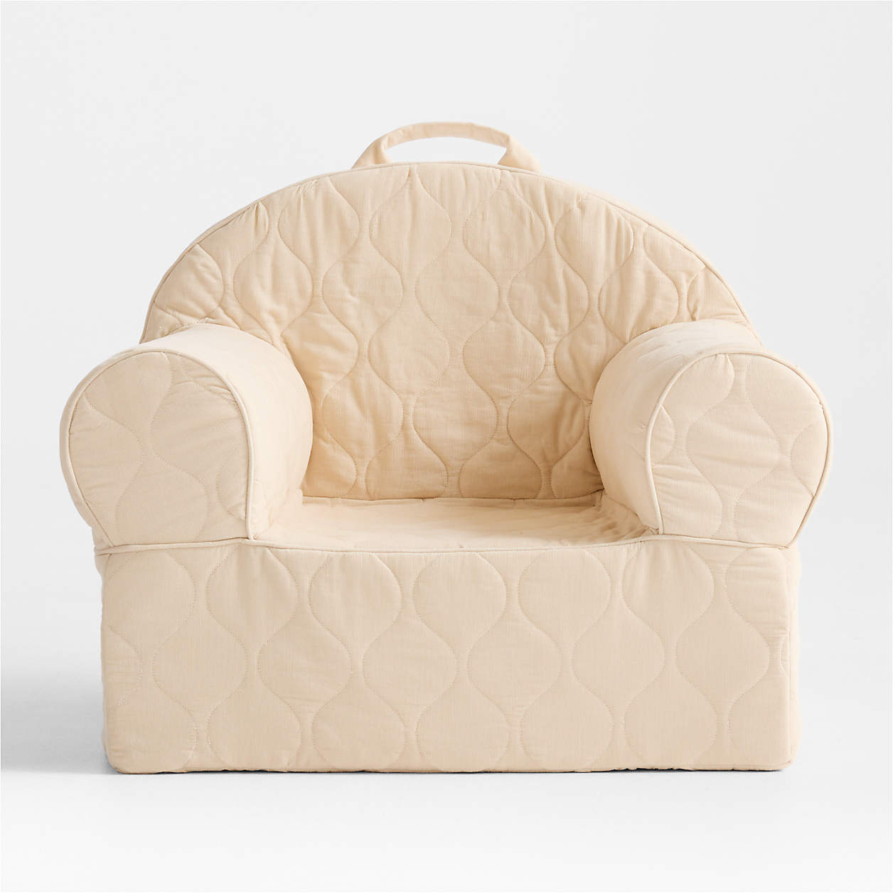 Elliot Cream Cotton Quilted Corduroy Kids Lounge Chair