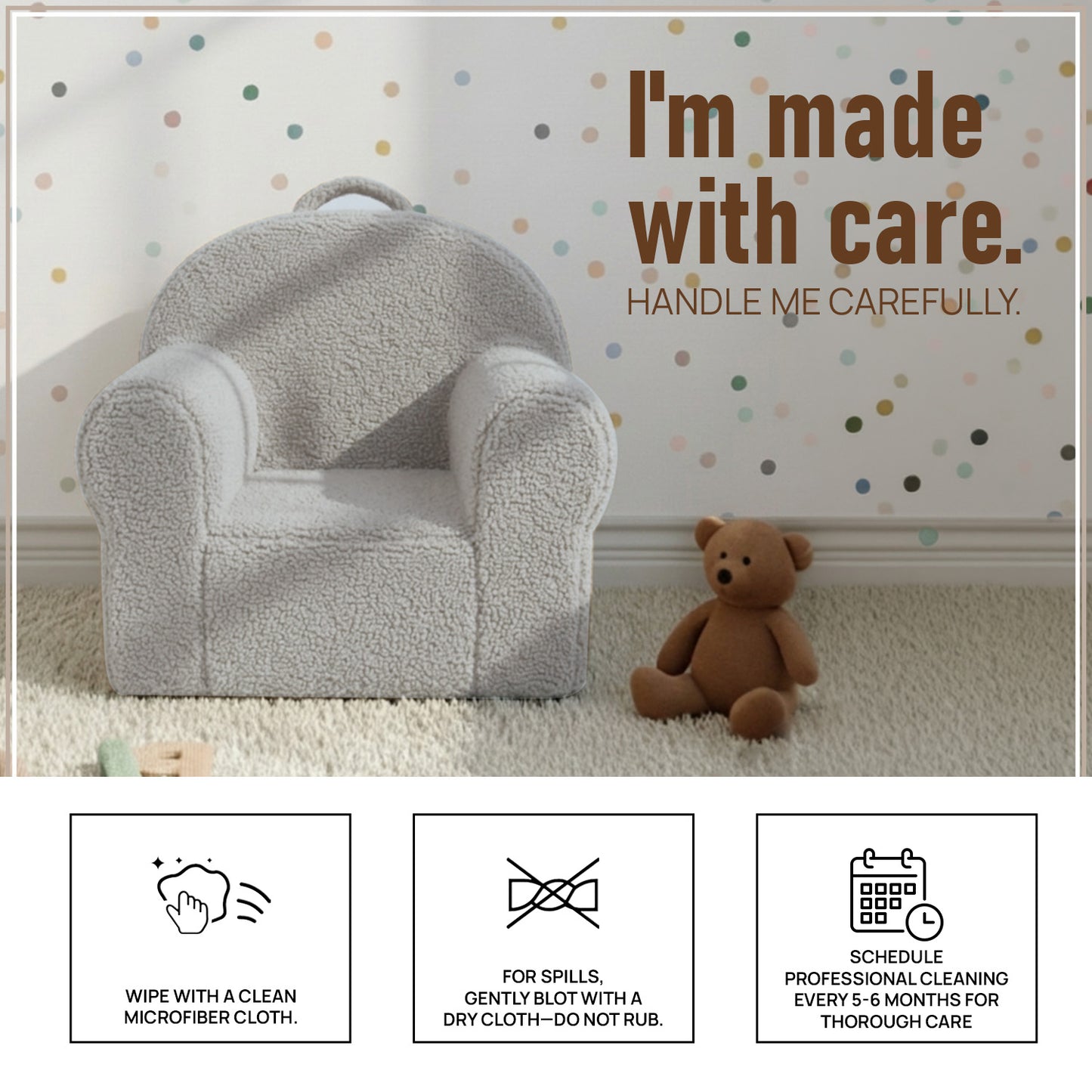 Elliot Cream Cotton Quilted Corduroy Kids Lounge Chair | Nestroots