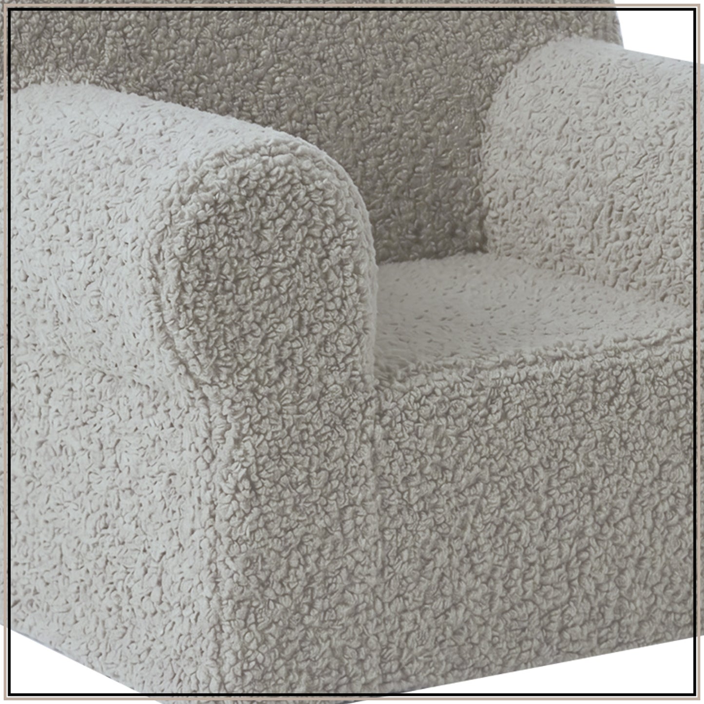 Elliot Cream Cotton Quilted Corduroy Kids Lounge Chair | Nestroots