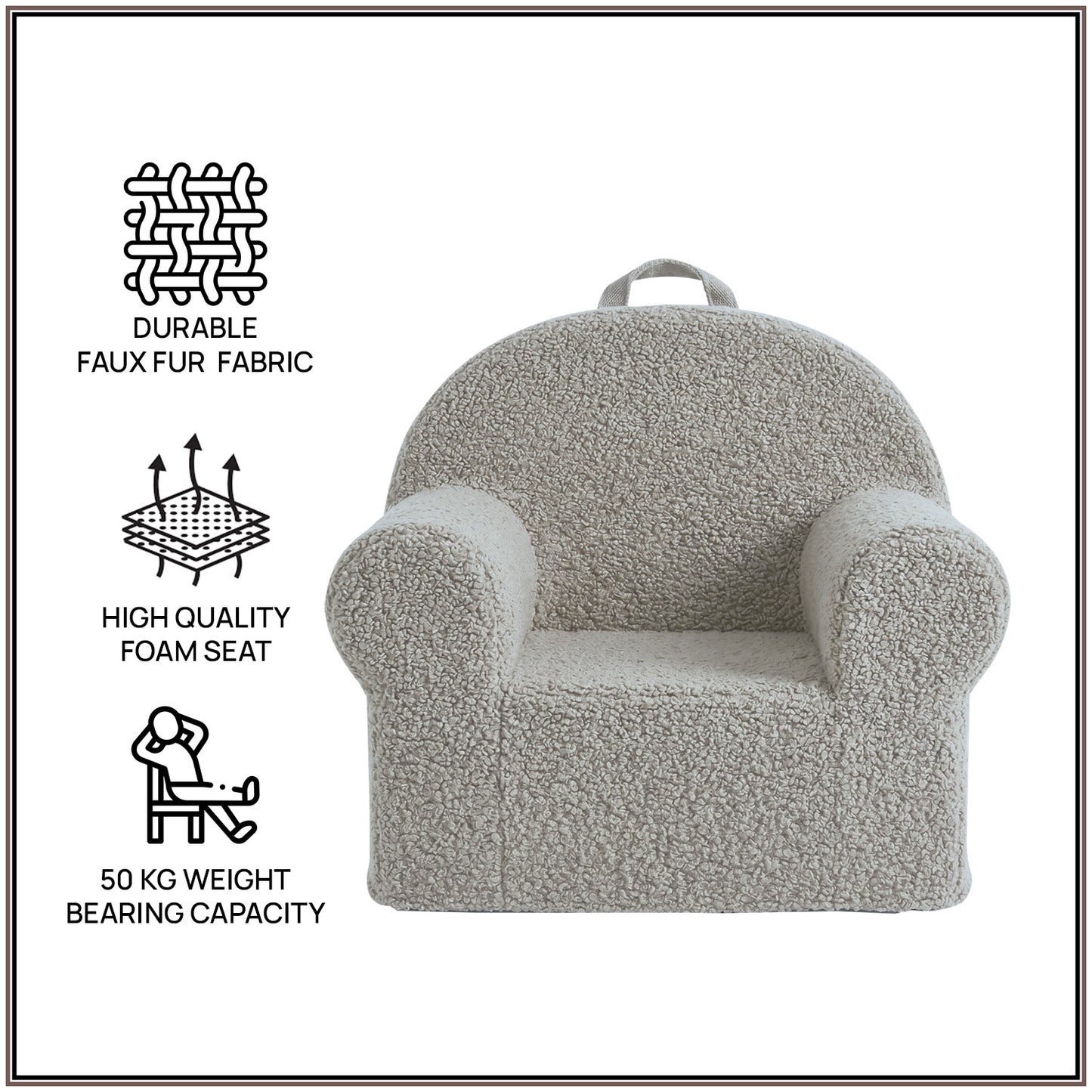 Elliot Cream Cotton Quilted Corduroy Kids Lounge Chair | Nestroots