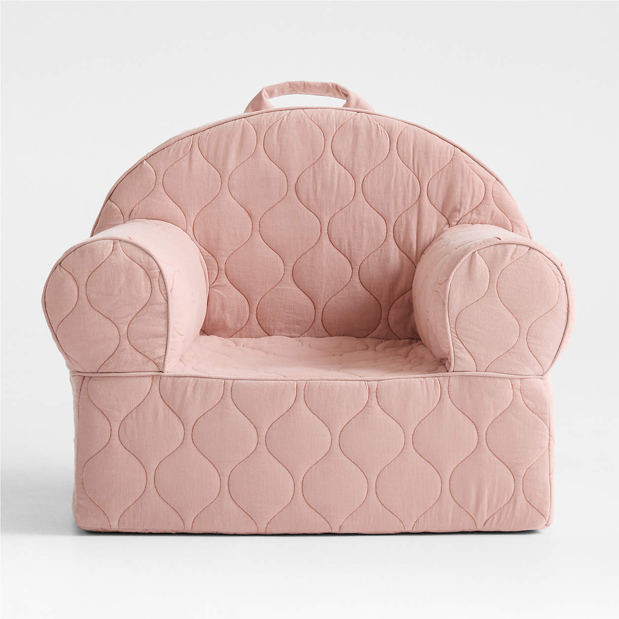 Blush Pink Quilted Cotton Quilted Corduroy Kids Lounge Chair