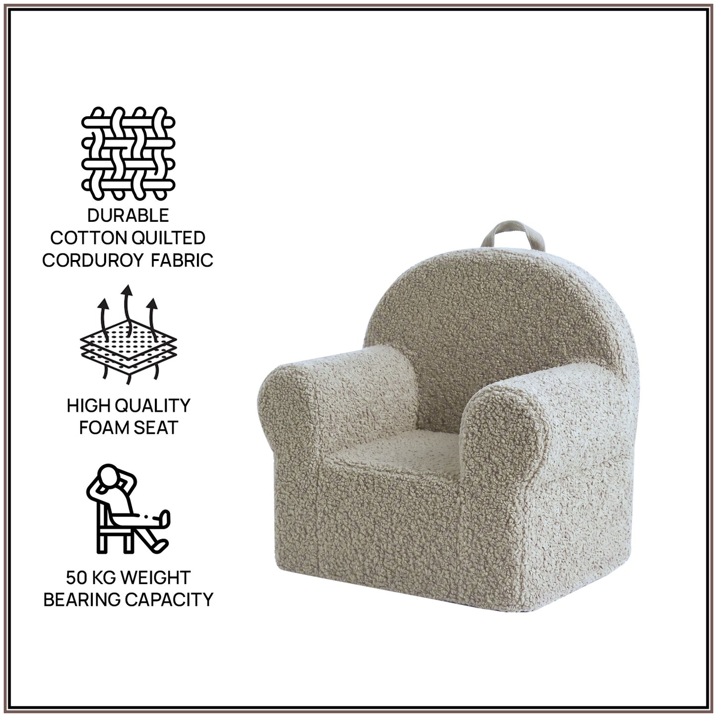 Quilted Cotton Quilted Corduroy Kids Lounge Chair | Nestroots