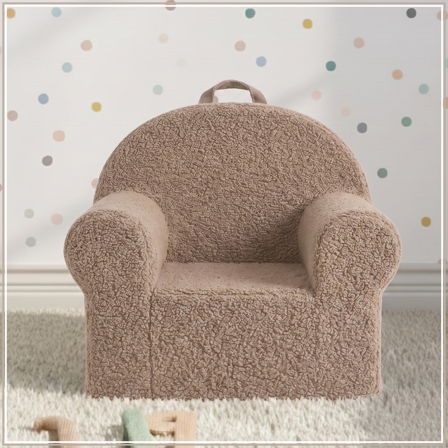 Rose Pink Cotton Quilted Corduroy Kids Lounge Chair | Nestroots