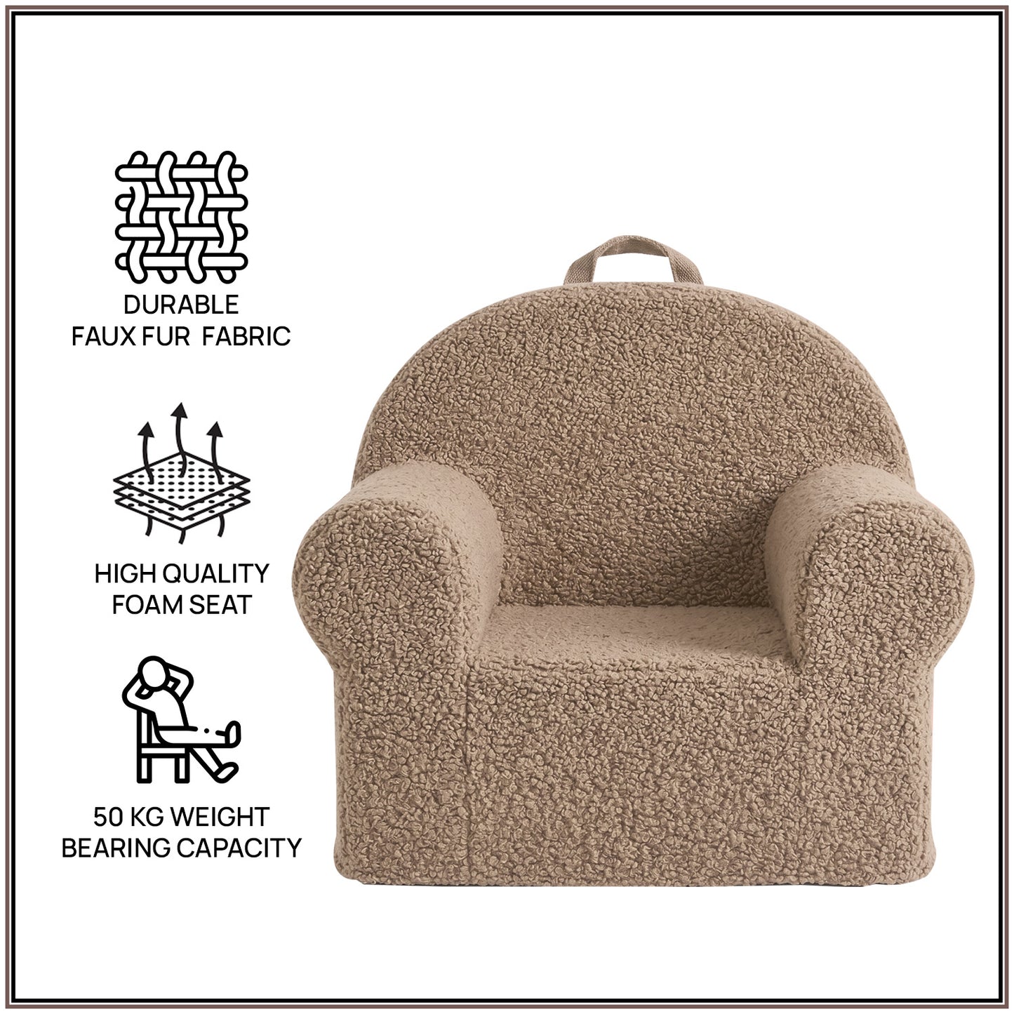 Rose Pink Cotton Quilted Corduroy Kids Lounge Chair | Nestroots